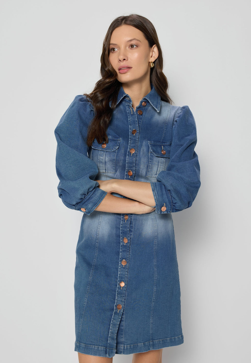 Niebieska sukienka jeansowa mini NIGANA