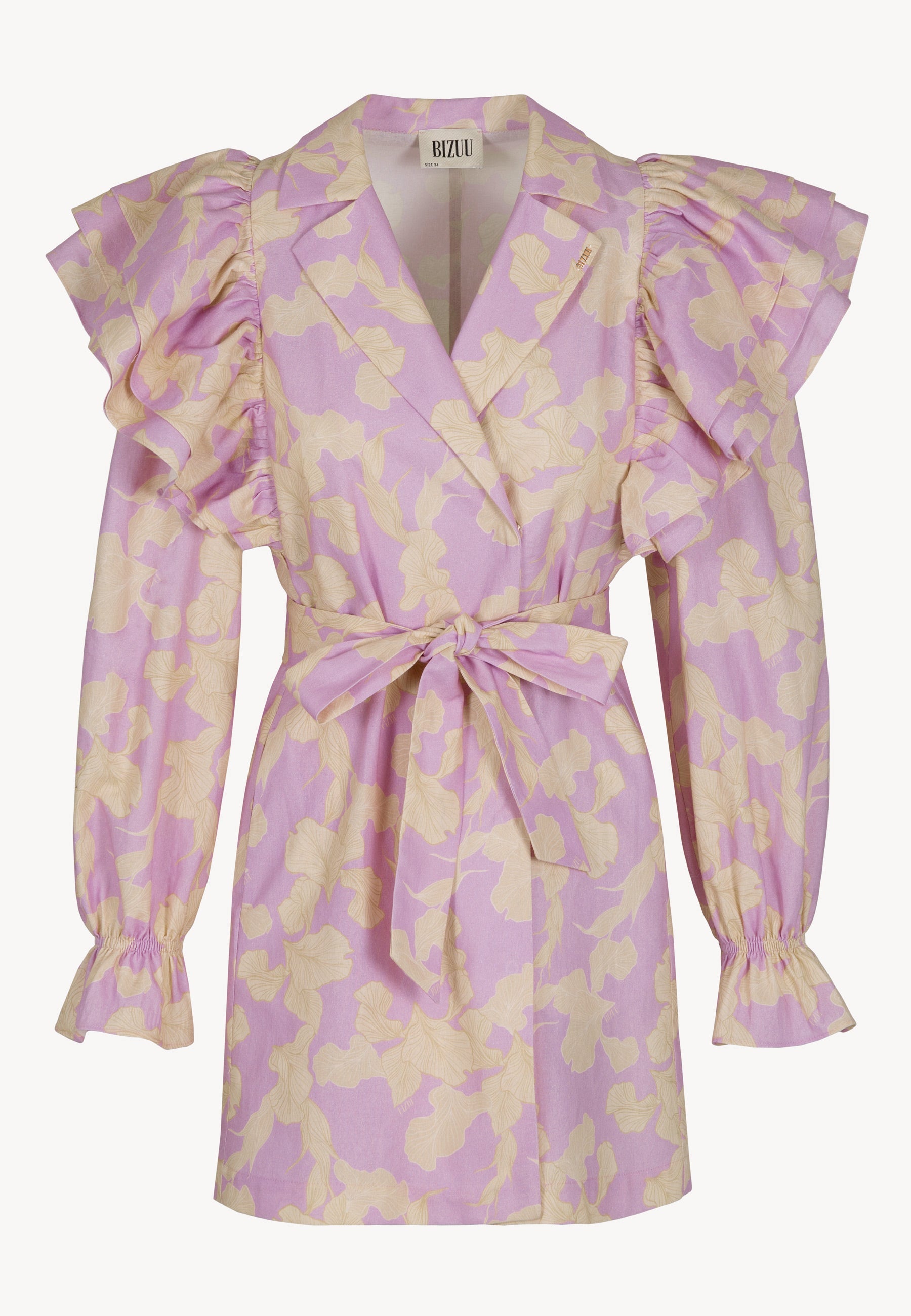 Mini sukienka z falbankami CALISTA fioletowa