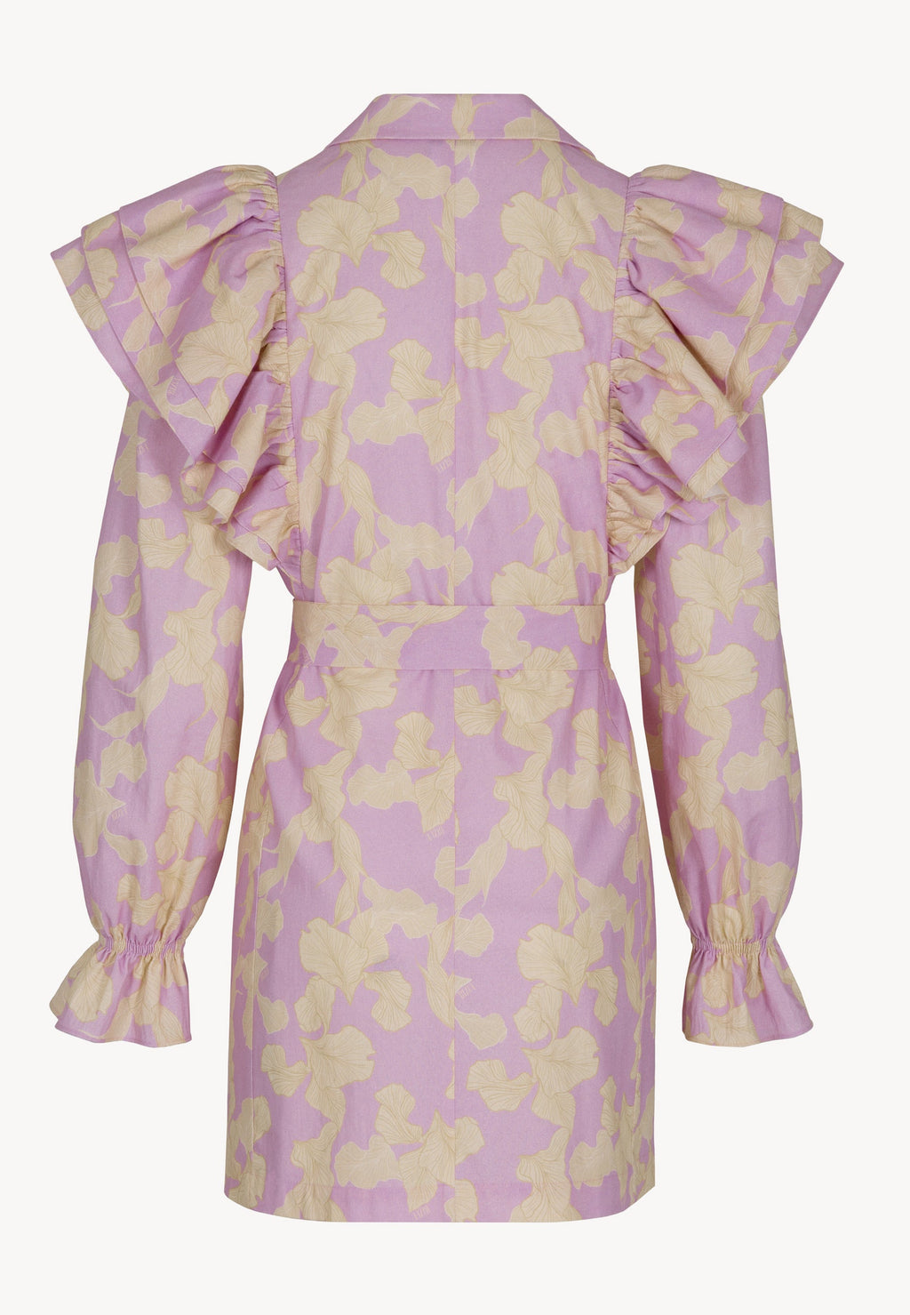 Mini sukienka z falbankami CALISTA fioletowa