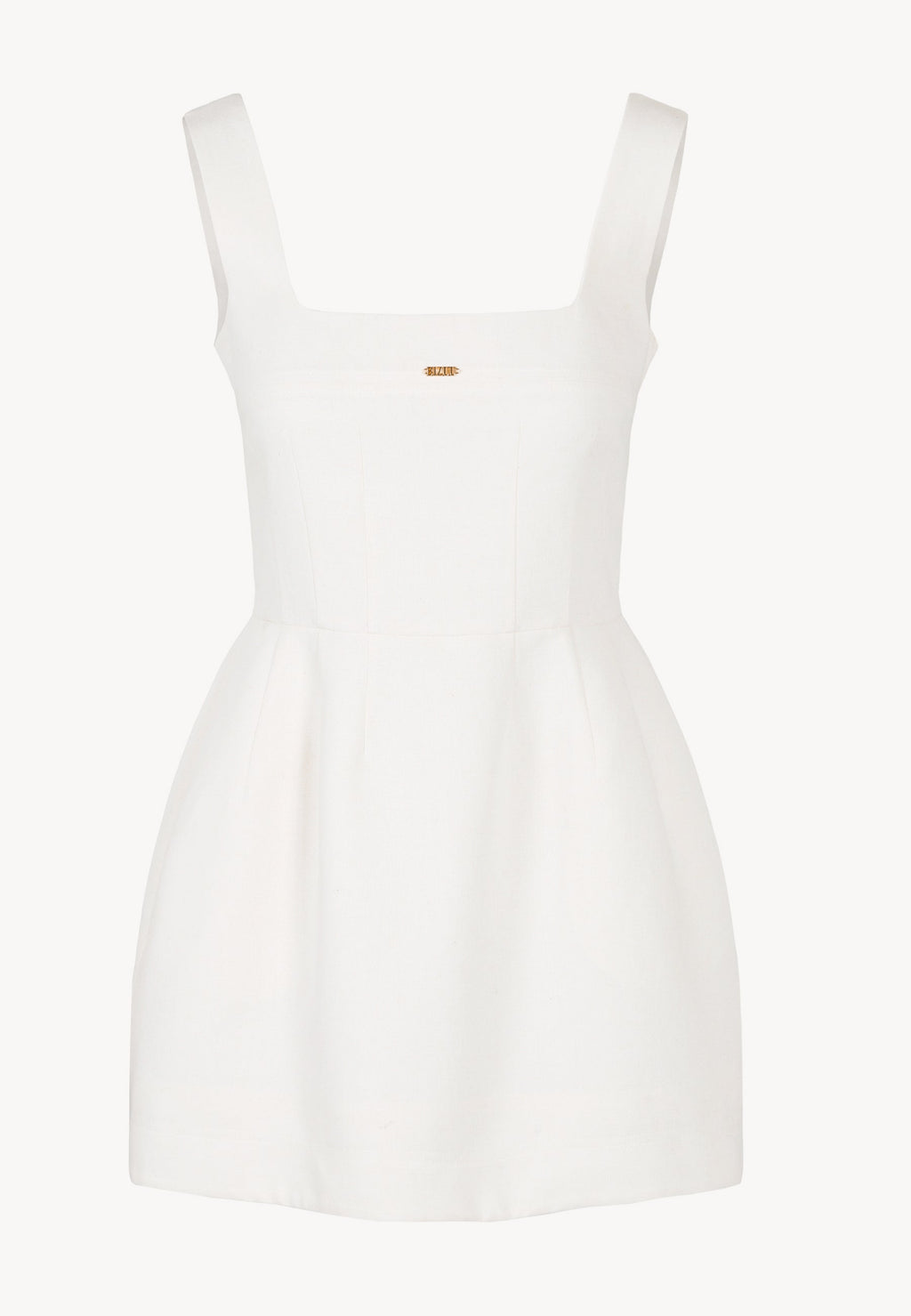 Mini sukienka na grubych ramiączkach NARBONA kremowa