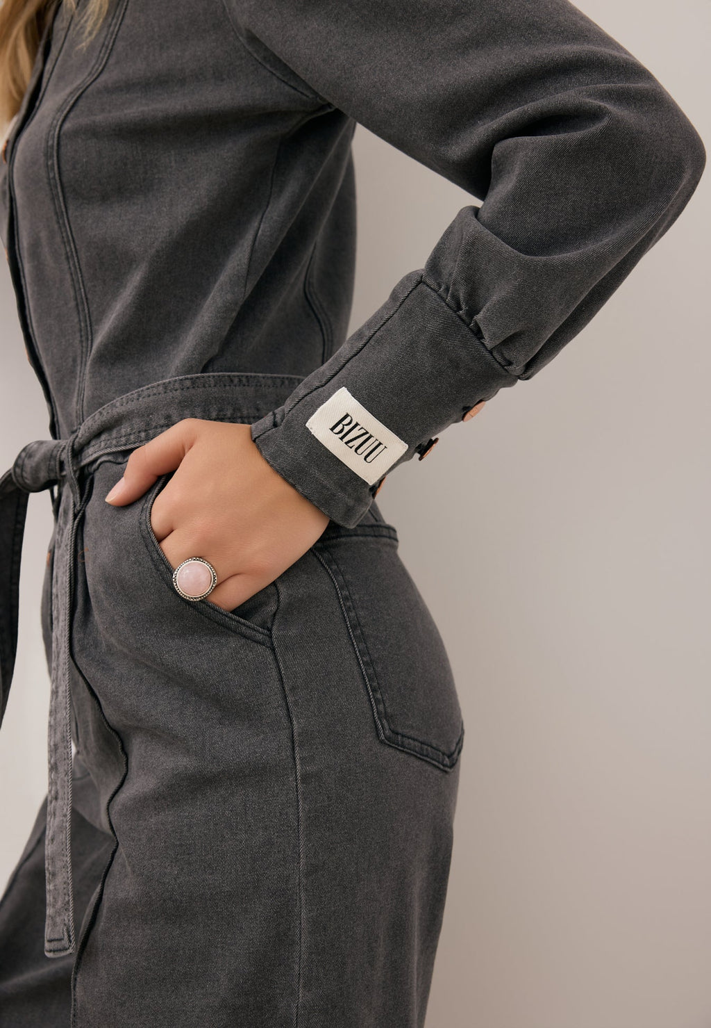 Jeansowy kombinezon MENDINA szary