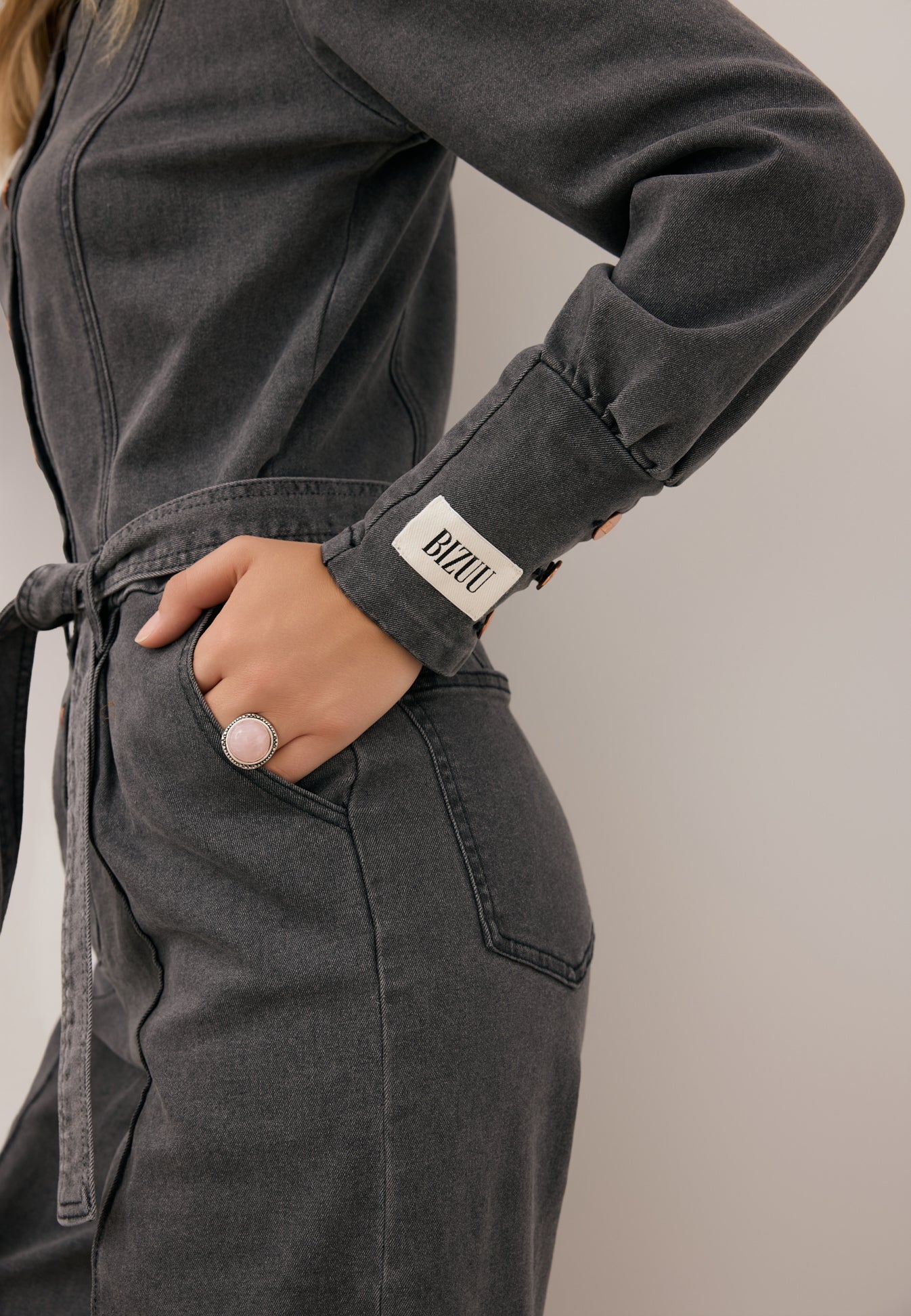 Jeansowy kombinezon MENDINA szary