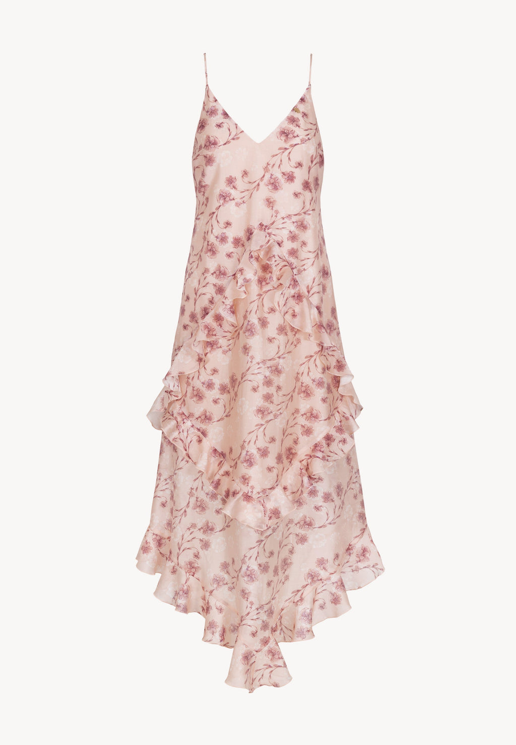 Maxi sukienka w kwiatowy print PATRICA beżowa