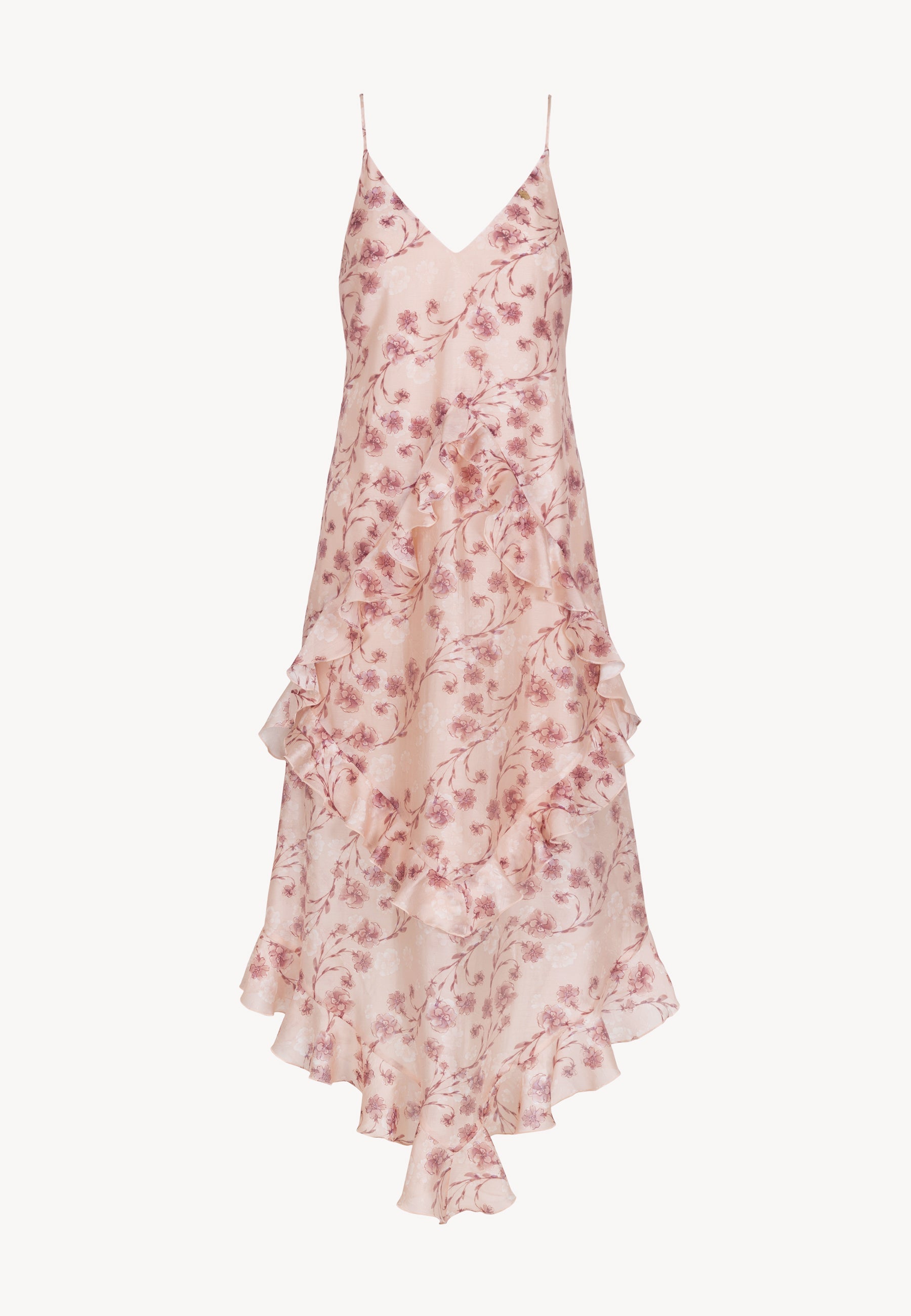 Maxi sukienka w kwiatowy print PATRICA beżowa