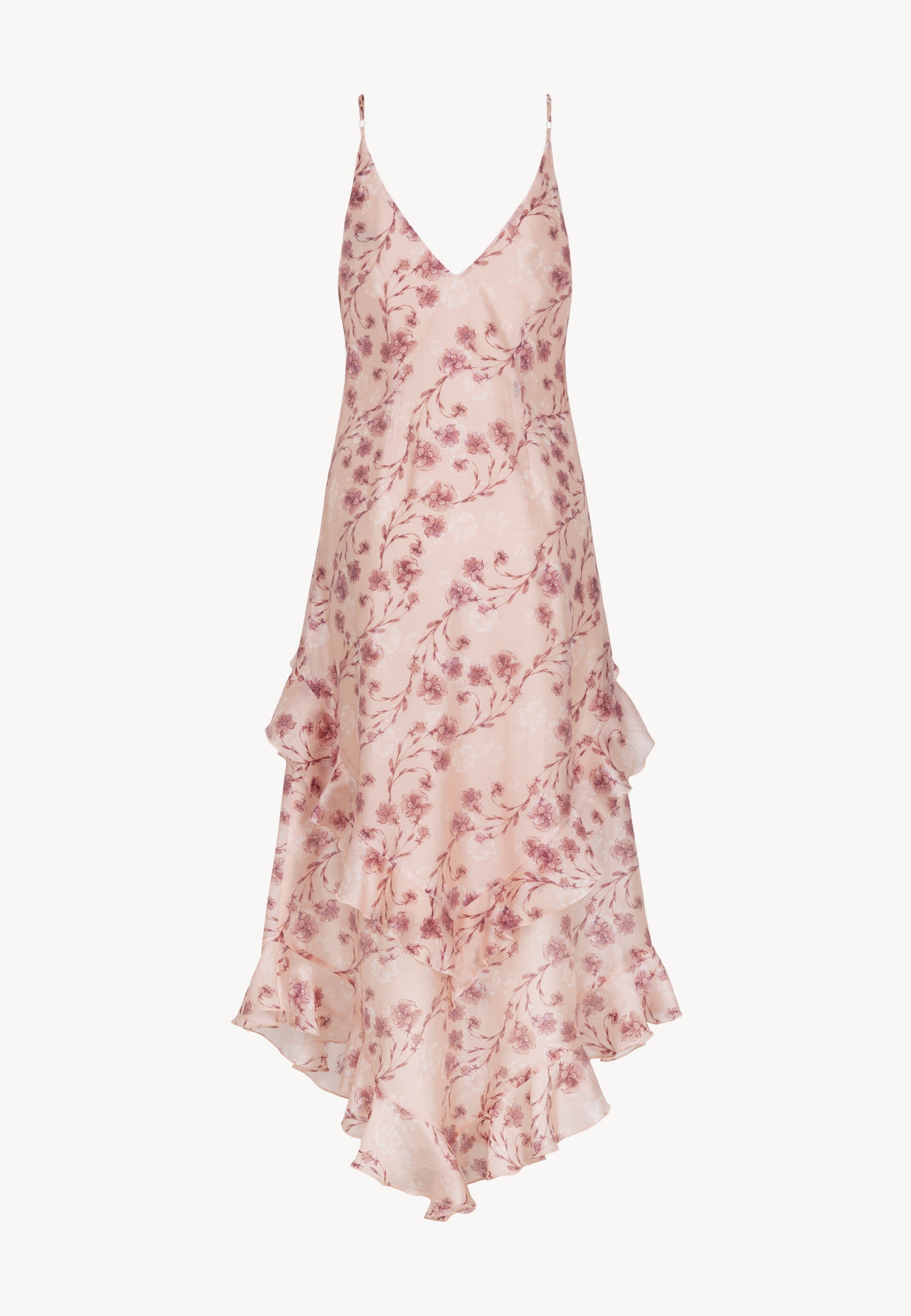 Maxi sukienka w kwiatowy print PATRICA beżowa