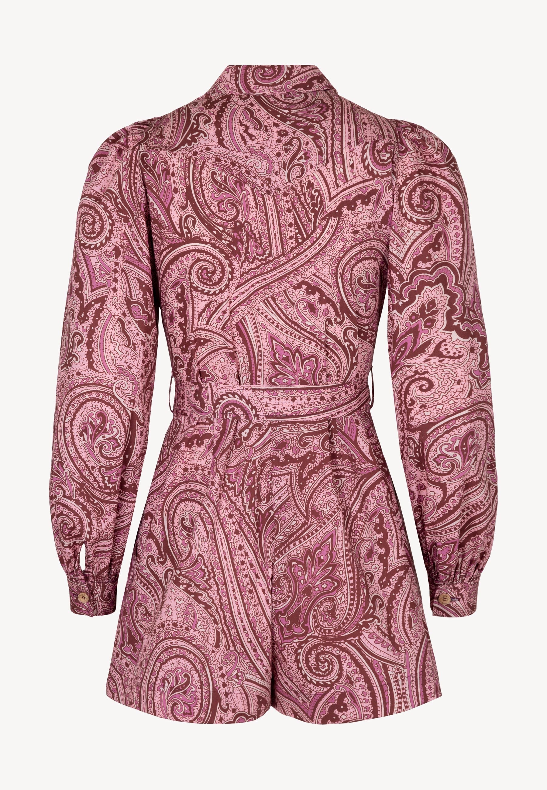 Czerwony kombinezon z wiązaniem w talii MARCELLO