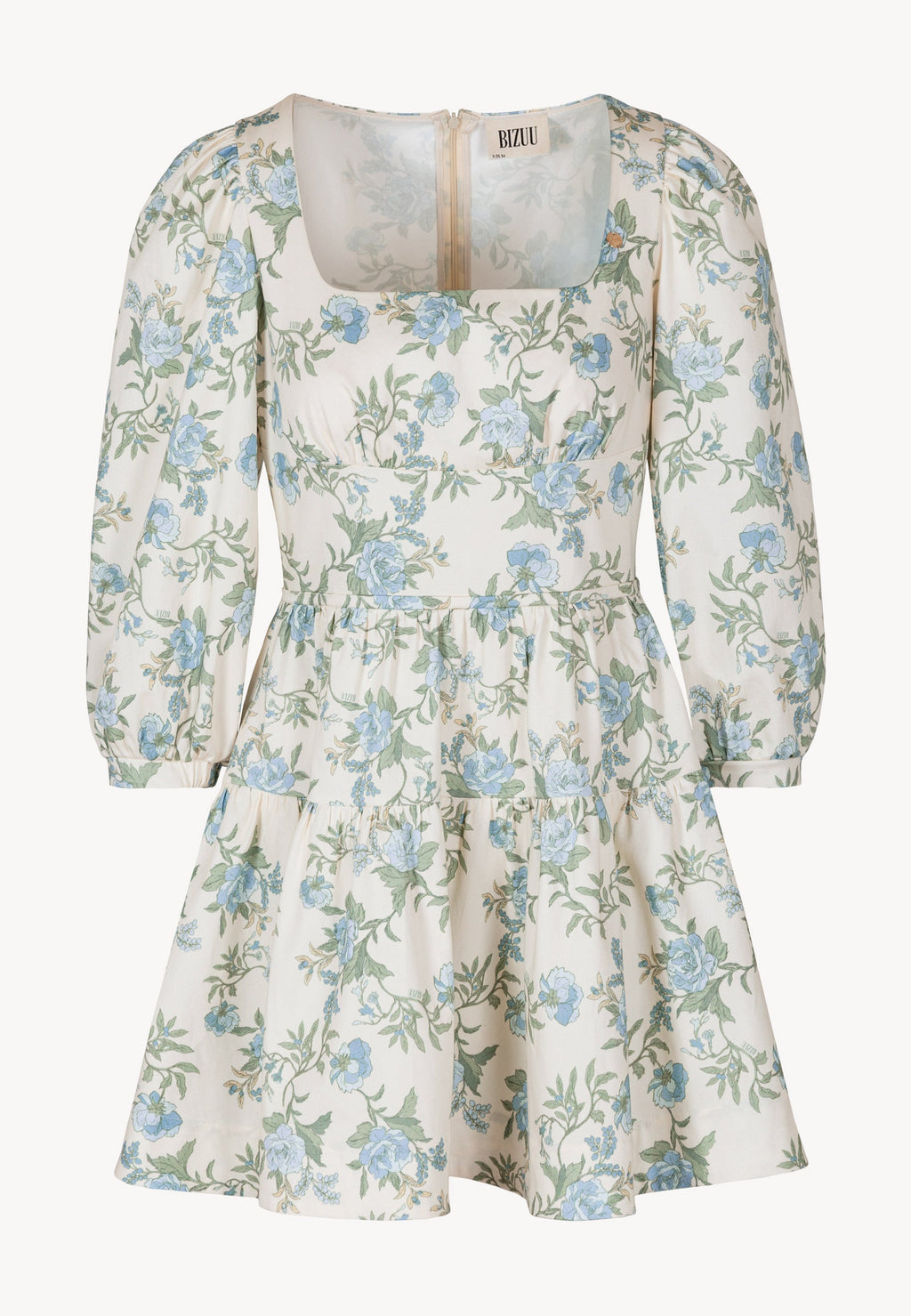 Kremowa sukienka mini z kwiatowym printem CHARELLA