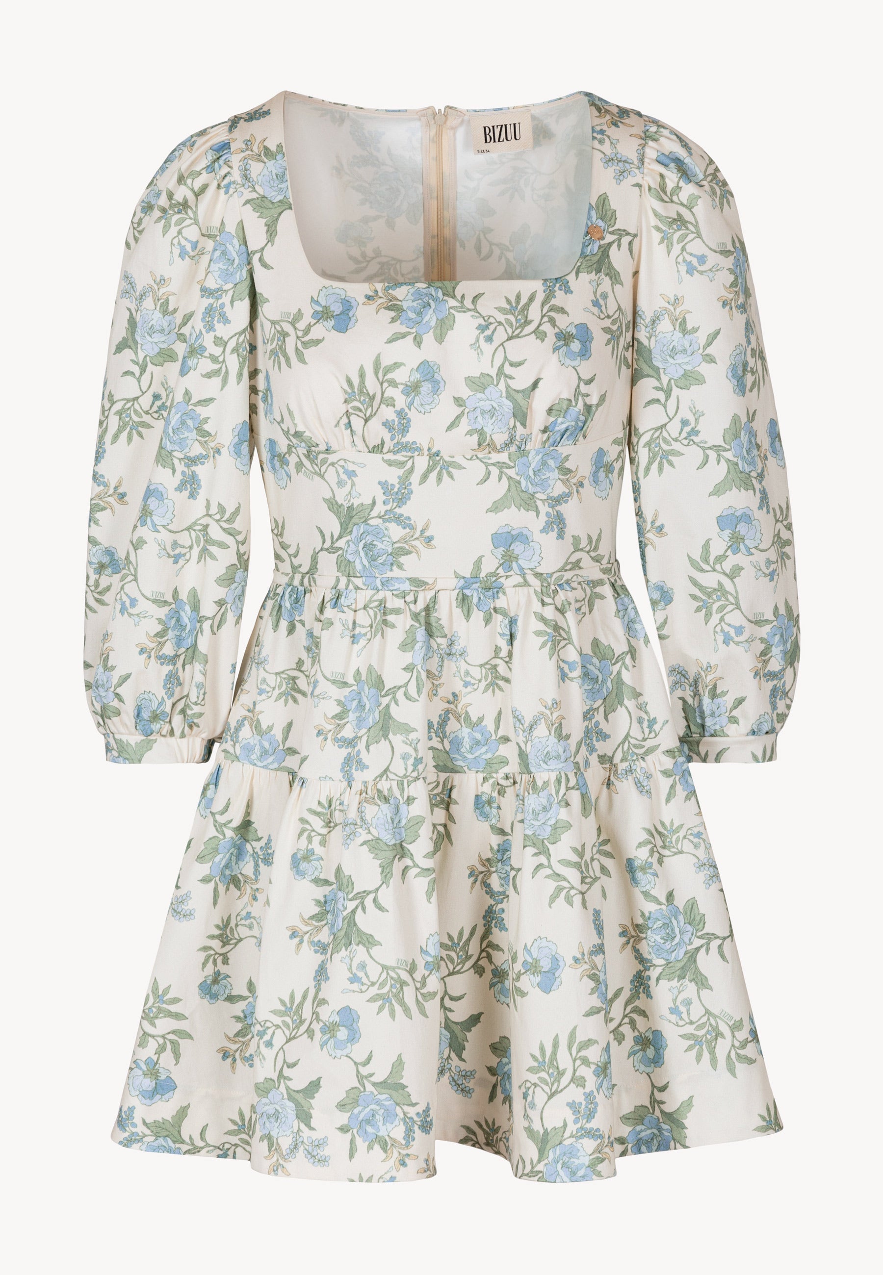 Kremowa sukienka mini z kwiatowym printem CHARELLA