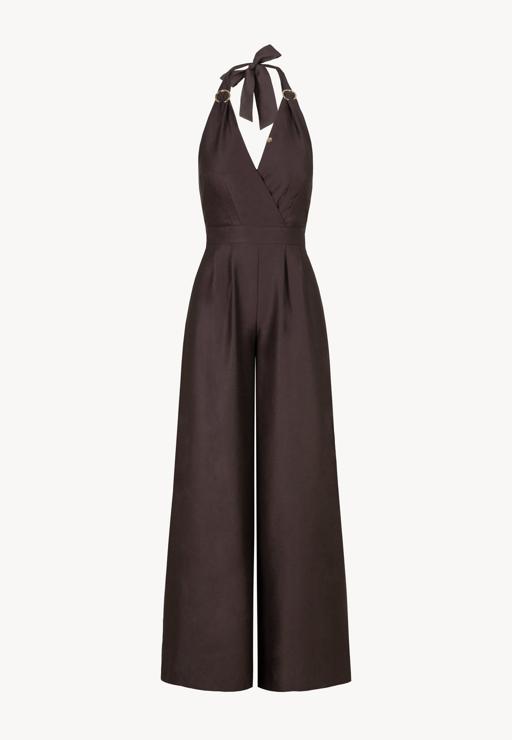 Brązowy kombinezon z domieszką lnu ARATIKA