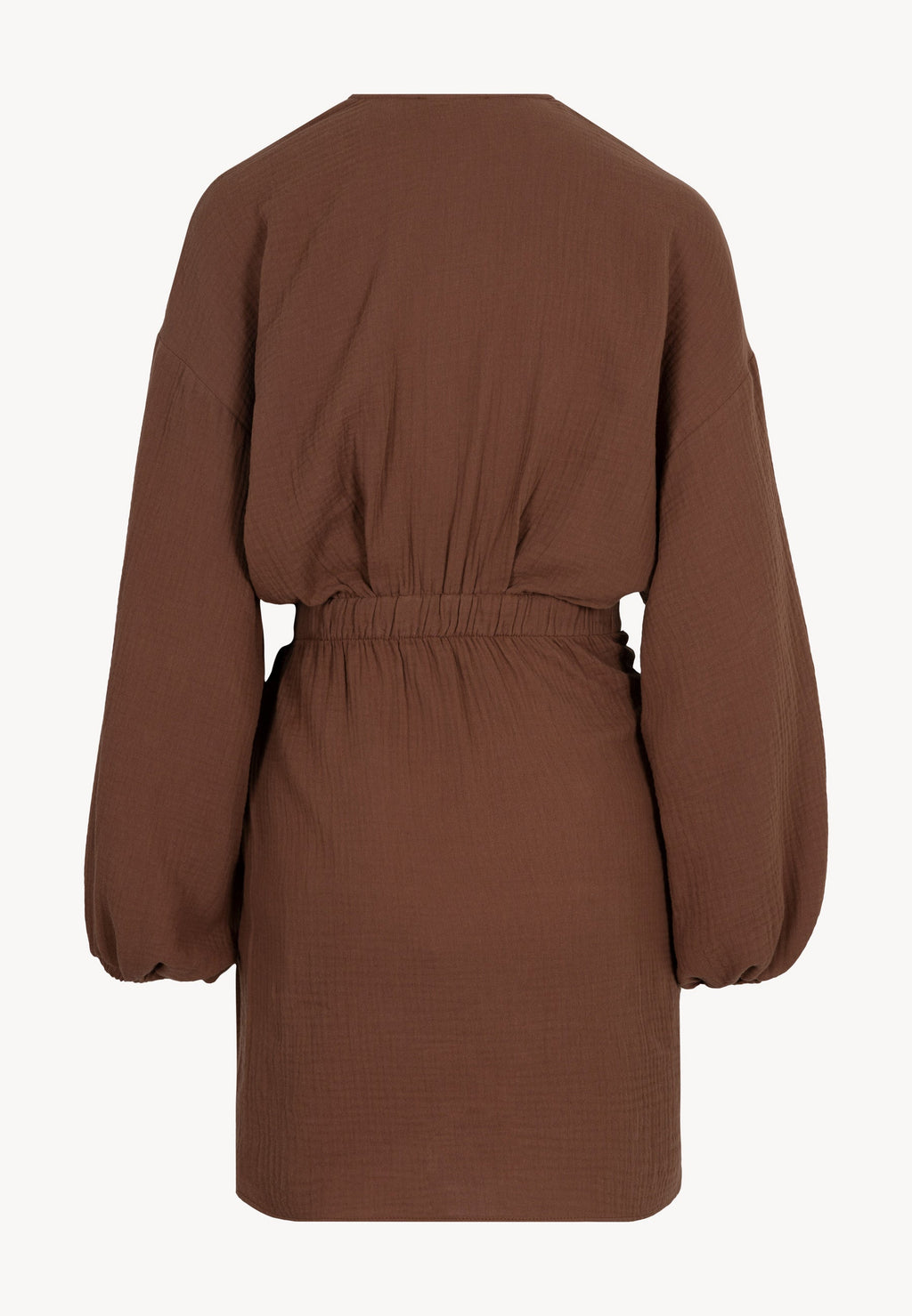 Brązowa sukienka mini z bawełny organicznej MOULINS
