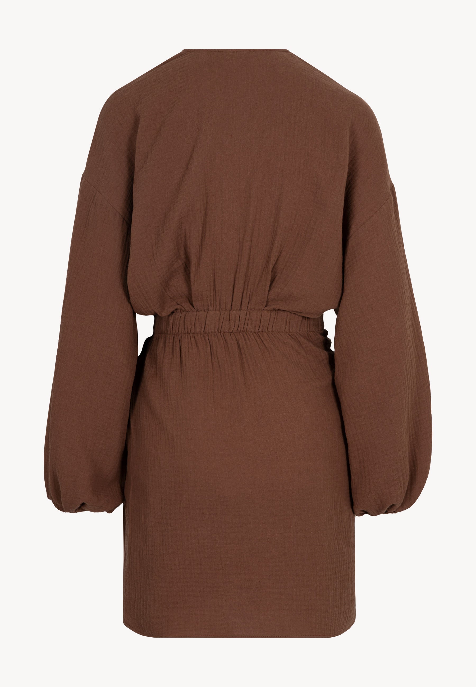 Brązowa sukienka mini z bawełny organicznej MOULINS