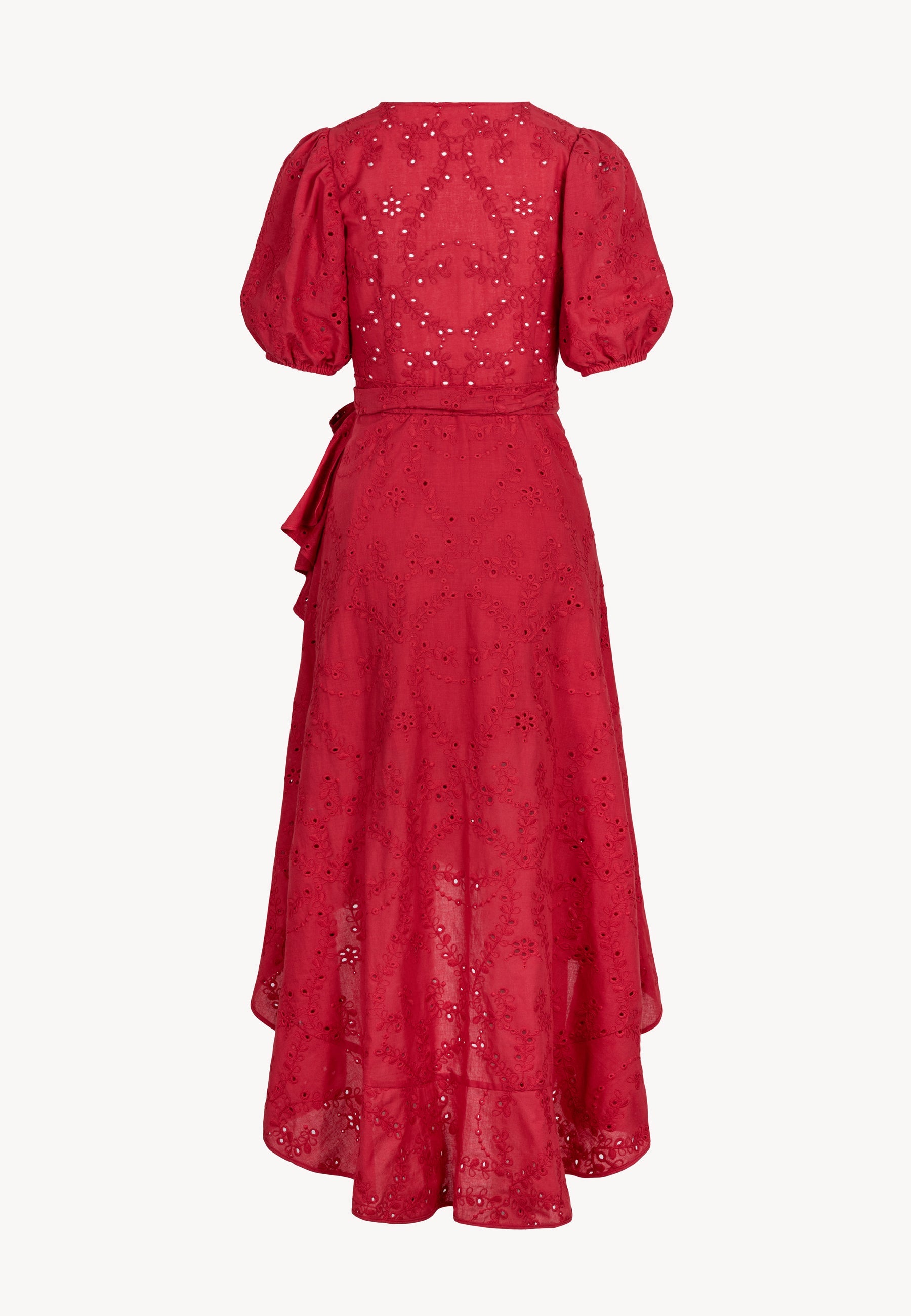 Czerwona sukienka wiązana w pasie MONARDA