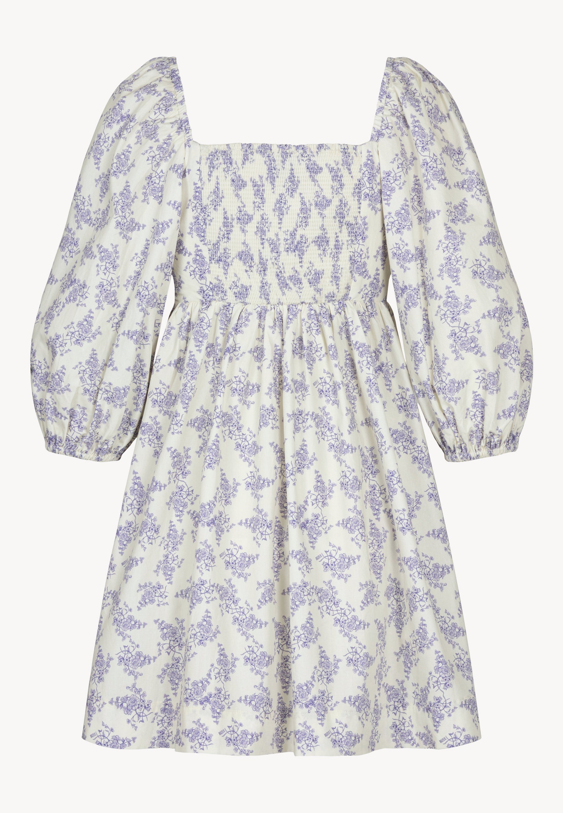 Kremowa sukienka mini w autorski print ALMAR