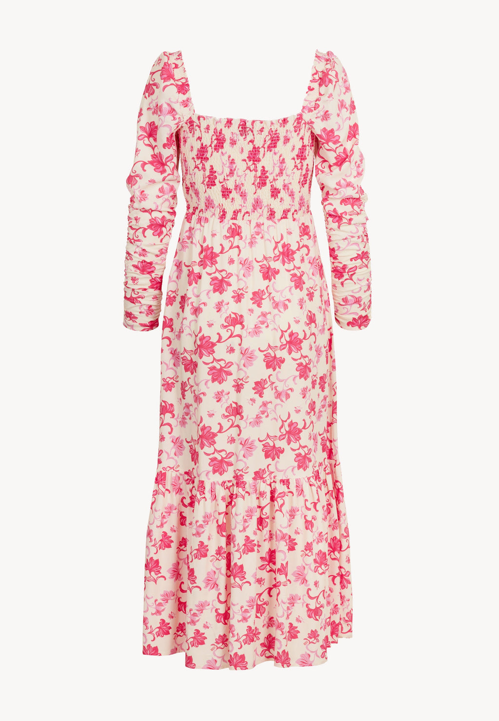 Czerwona sukienka midi w autorski print PATRYA