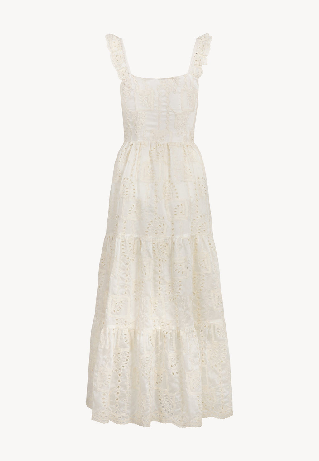 Kremowa sukienka z wiązaniem w dekolcie ROCHELLE