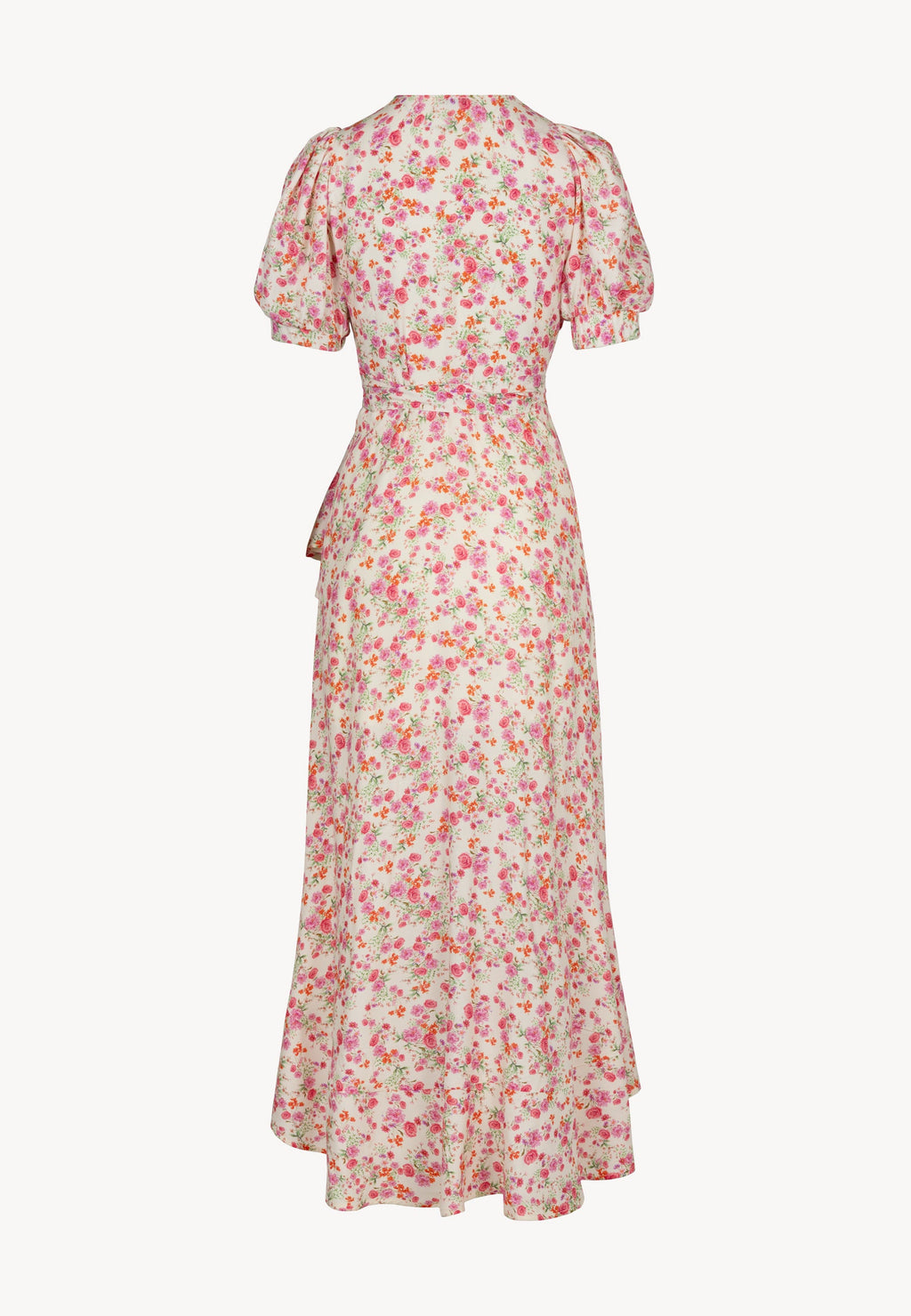 Kopertowa sukienka z ozdobną falbanką ISLAY multikolor