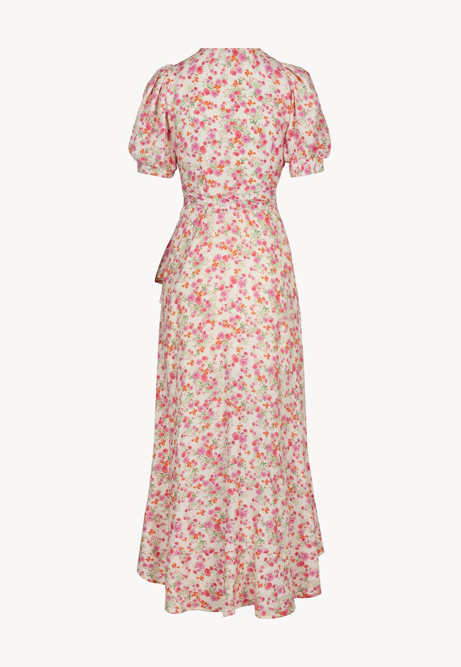 Kopertowa sukienka z ozdobną falbanką ISLAY multikolor