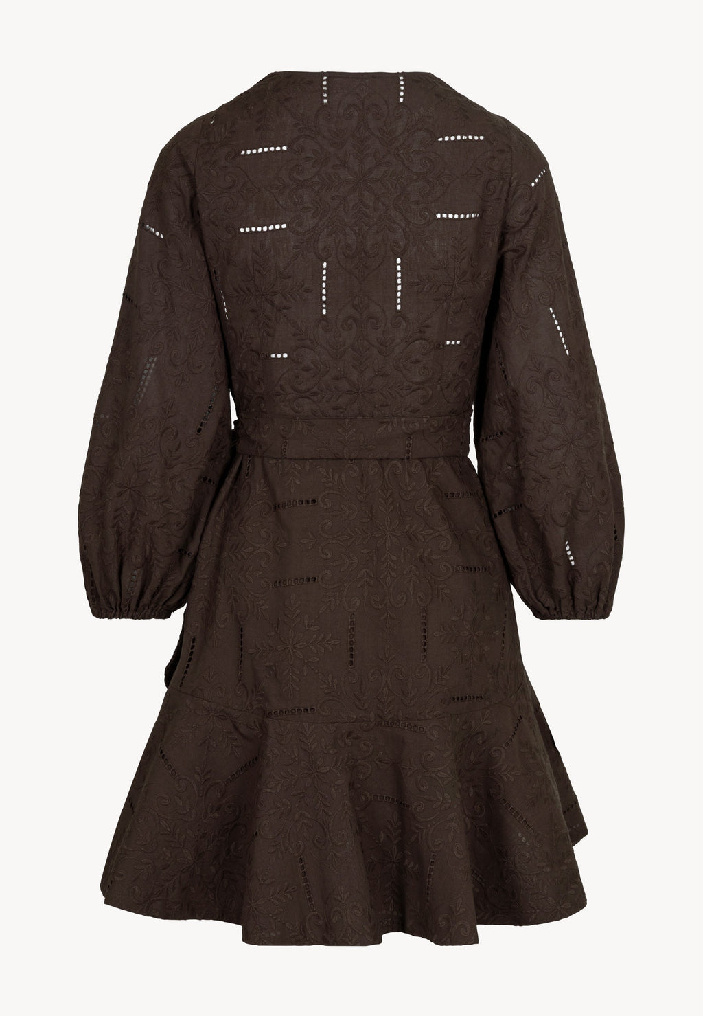 Kopertowa sukienka mini AMBROSIA brązowa