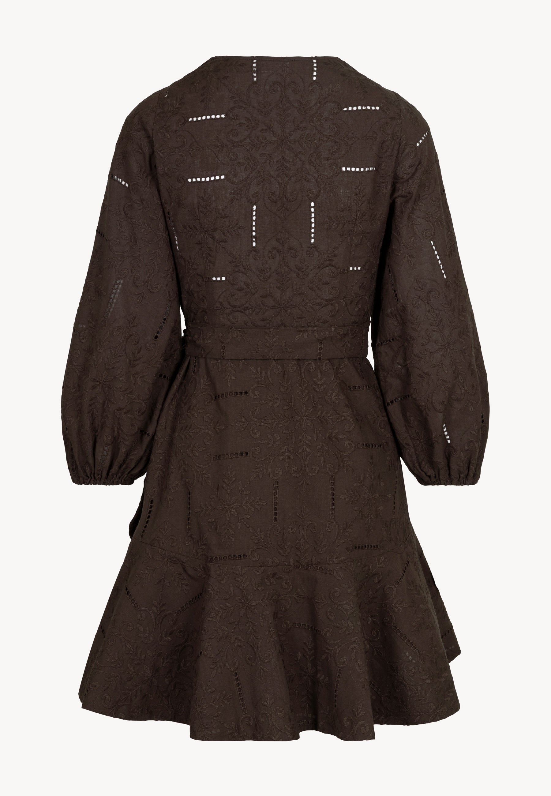 Kopertowa sukienka mini AMBROSIA brązowa