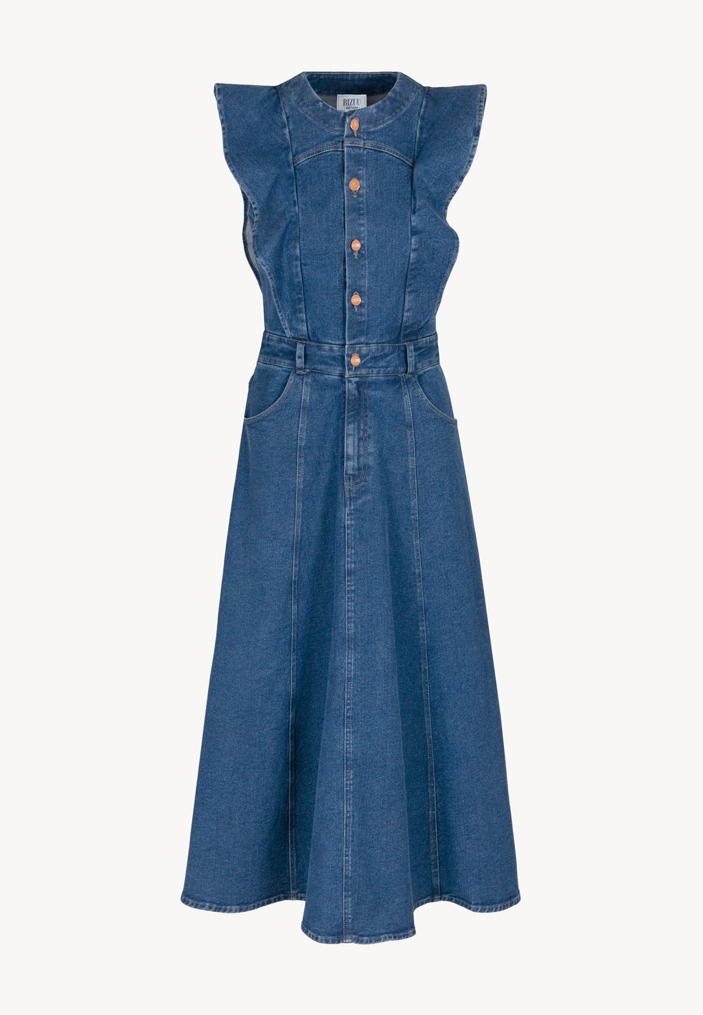 Midi sukienka jeansowa AIDEN niebieski