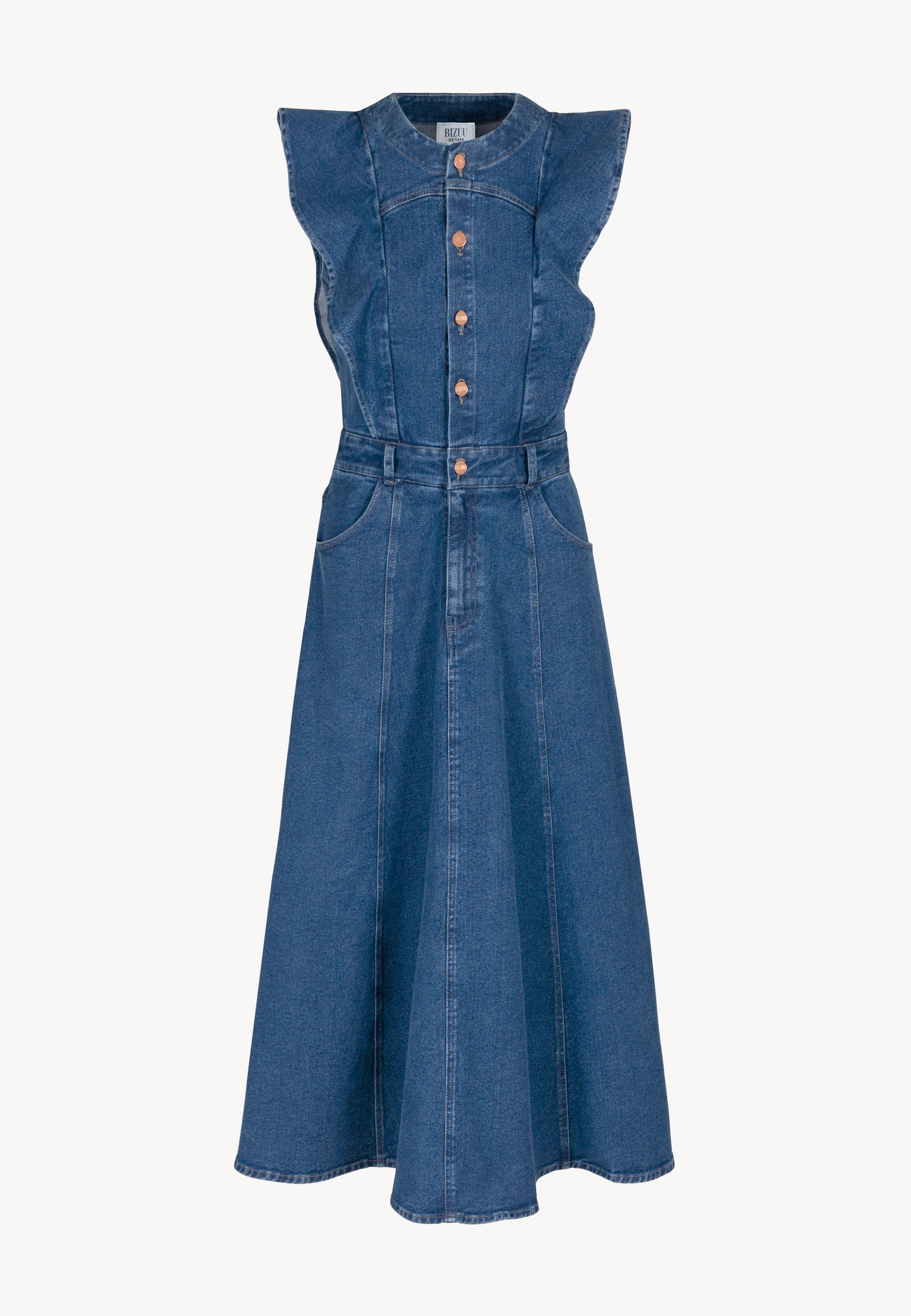 Midi sukienka jeansowa AIDEN niebieski