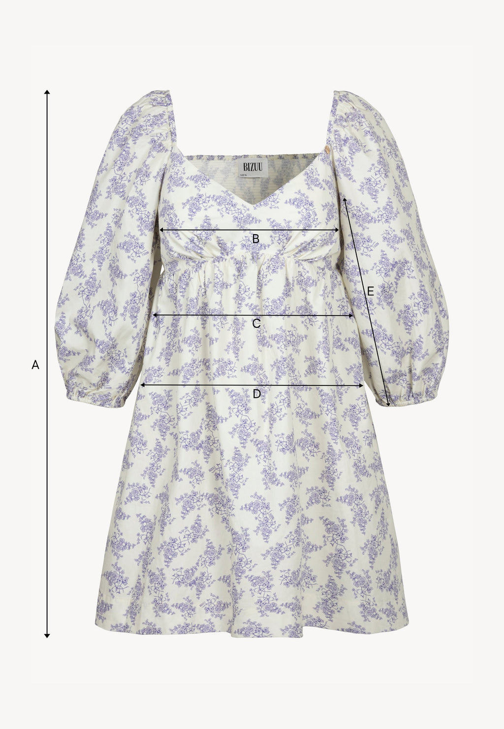 Kremowa sukienka mini w autorski print ALMAR