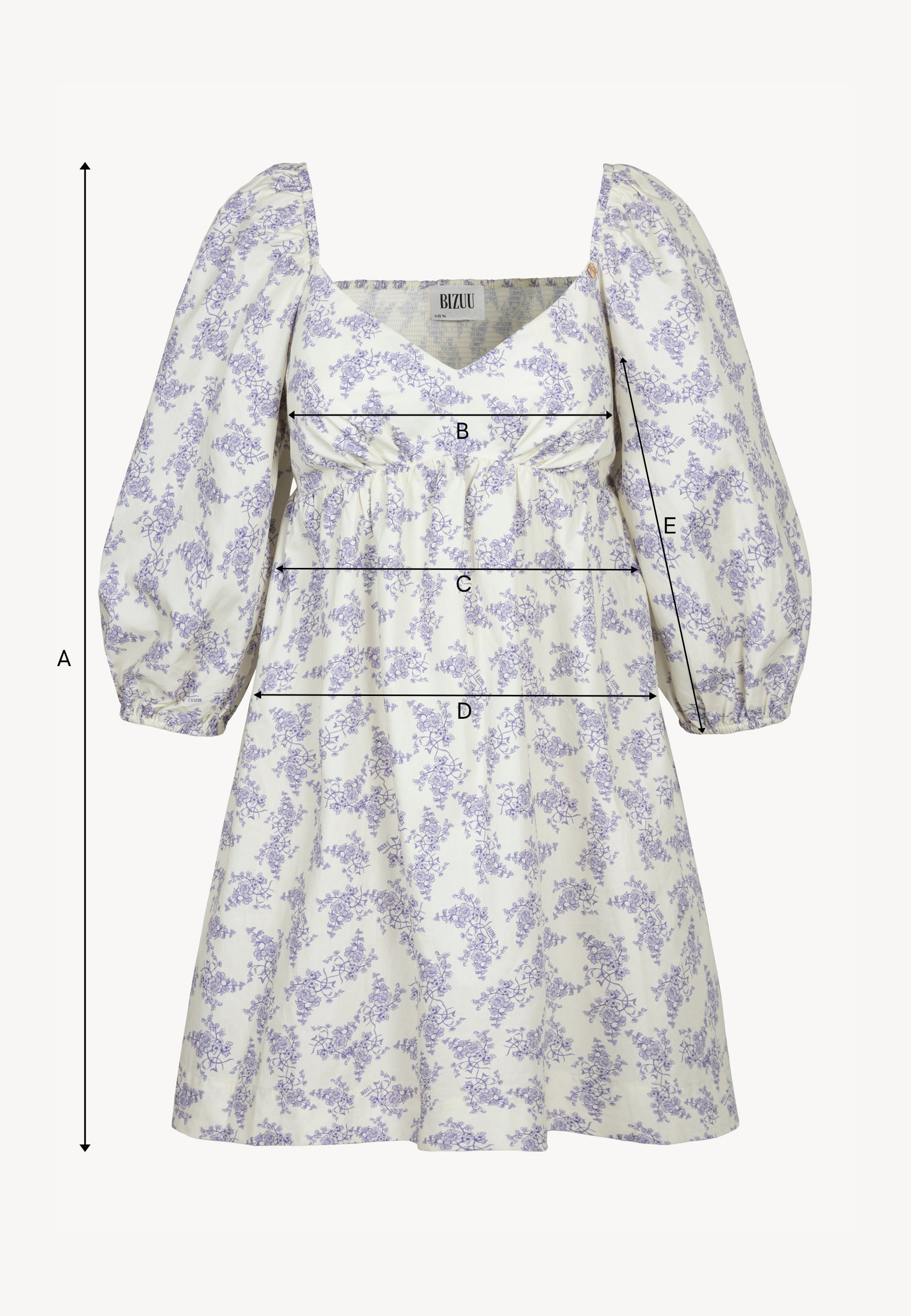 Kremowa sukienka mini w autorski print ALMAR