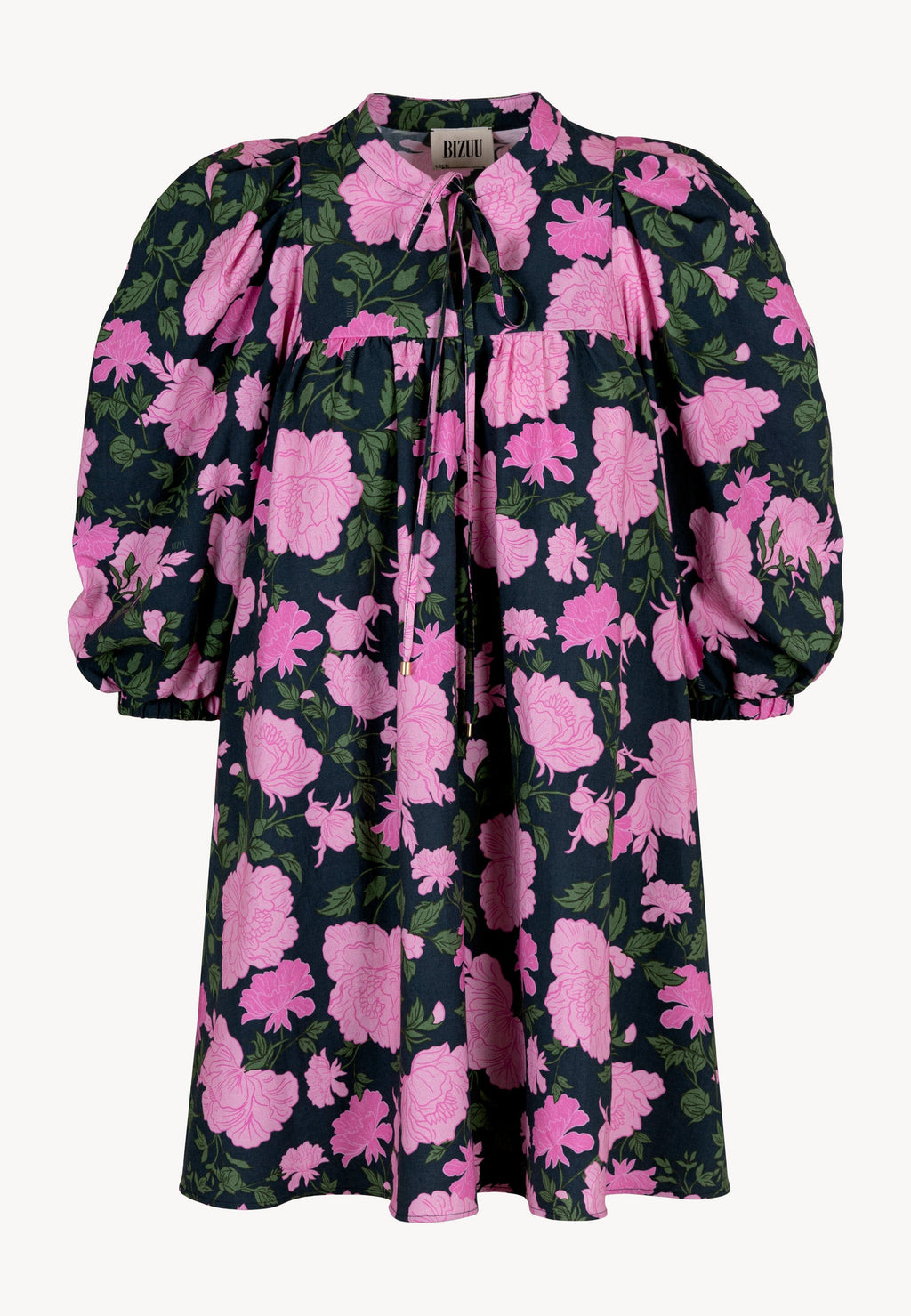 Mini sukienka z rozkloszowanym dołem AYOTE różowa