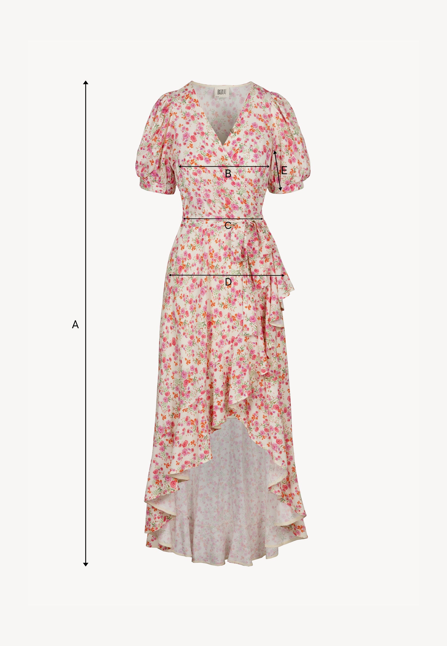 Kopertowa sukienka z ozdobną falbanką ISLAY multikolor