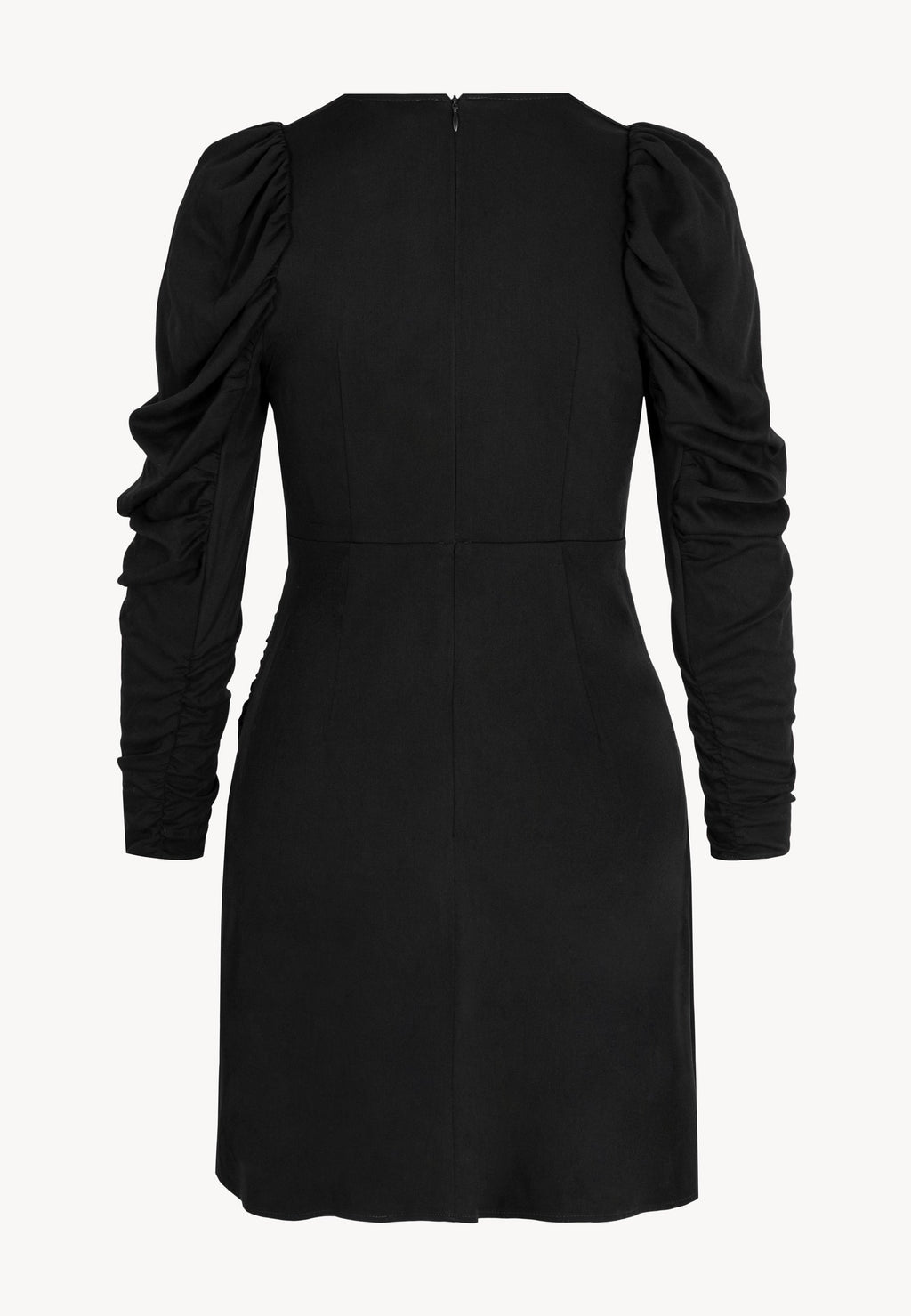 Czarna sukienka w ozdobnym marszczeniem LAZA