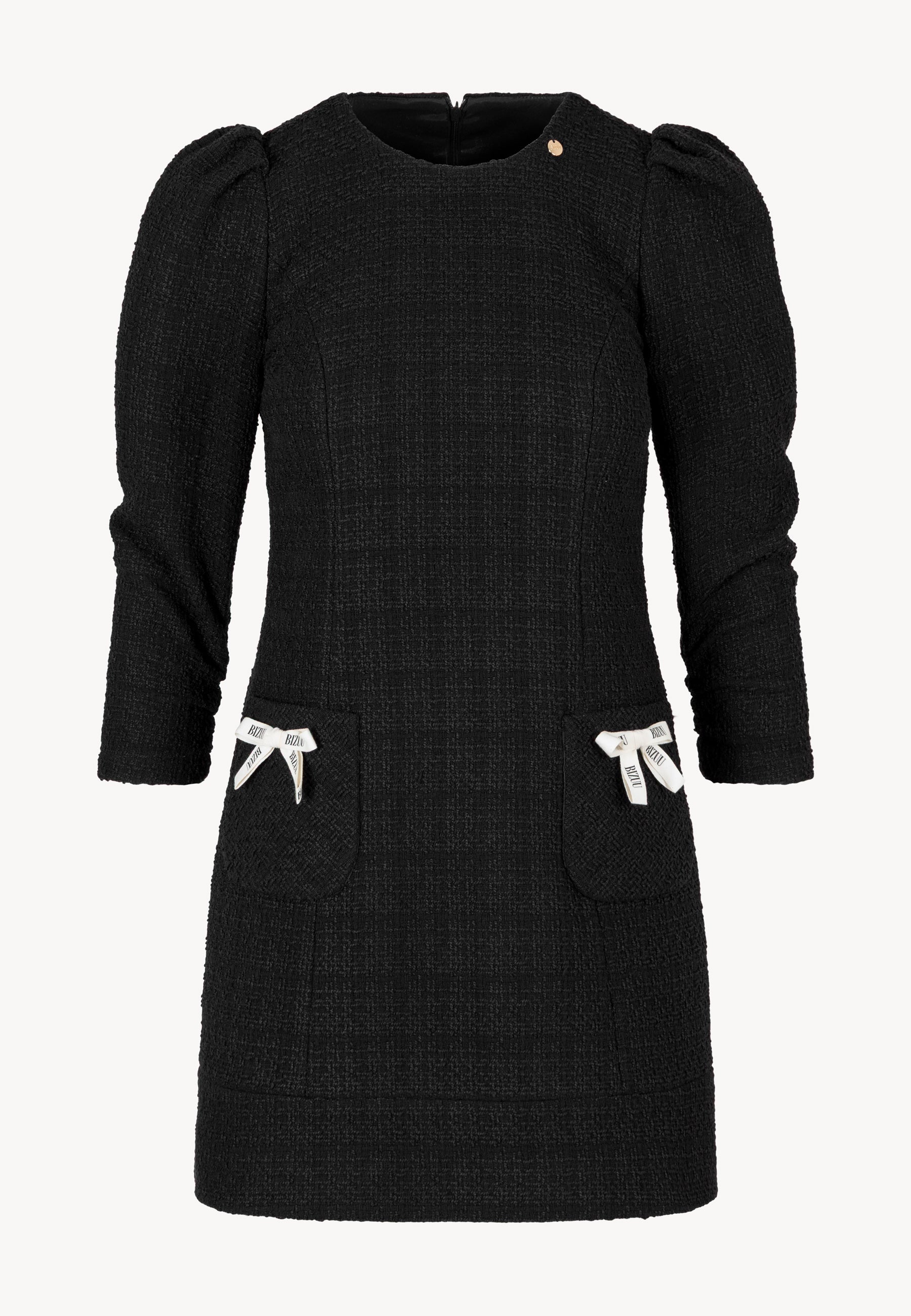 Czarna sukienka z kokardką z logo NOILLY