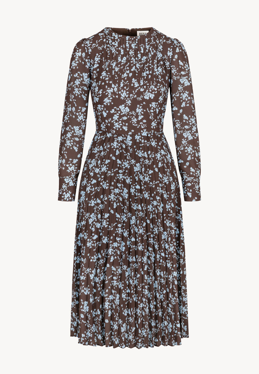 Midi sukienka z plisowanym dołem NYLA brązowa