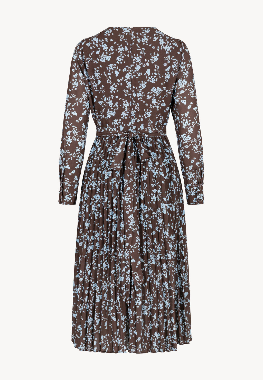 Midi sukienka z plisowanym dołem NYLA brązowa