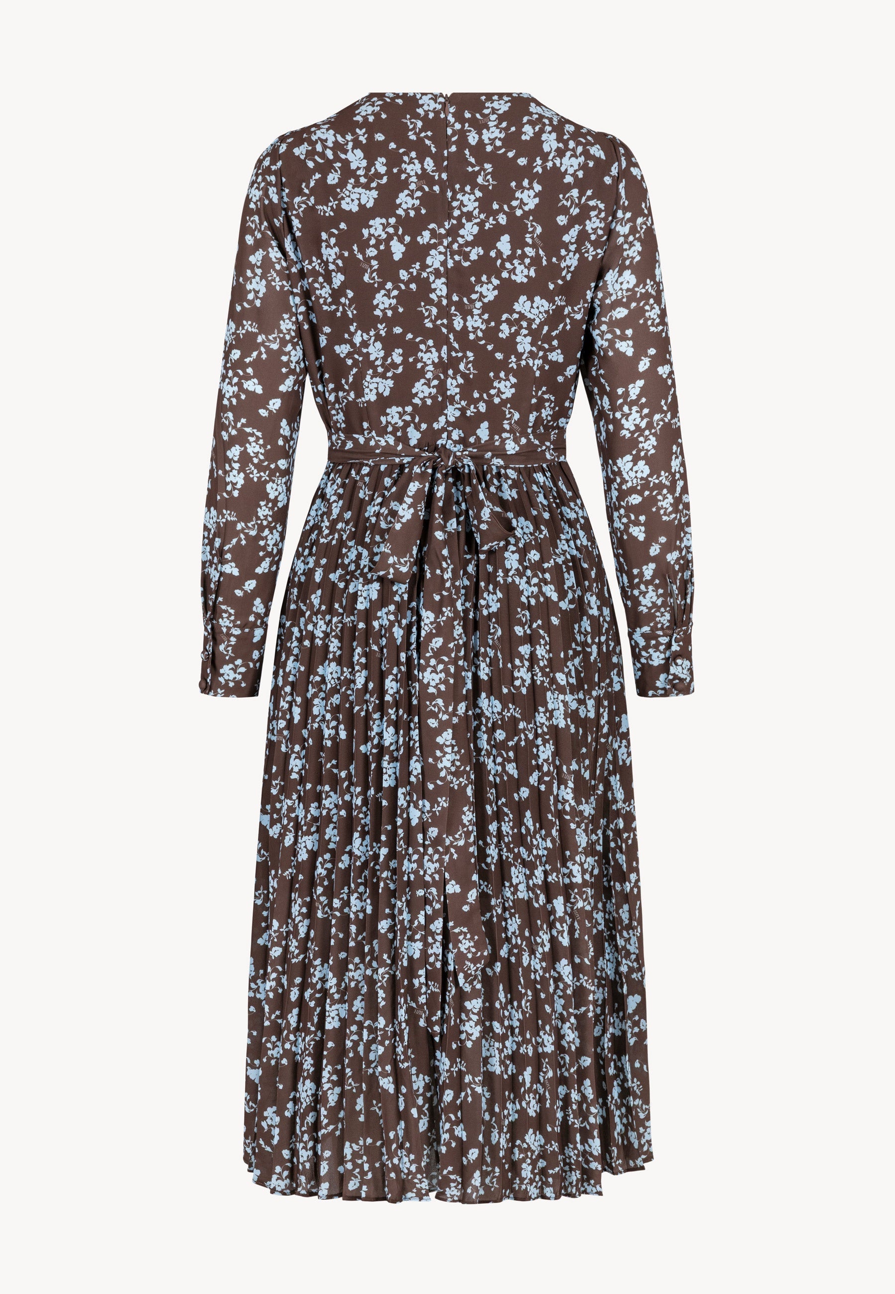 Midi sukienka z plisowanym dołem NYLA brązowa