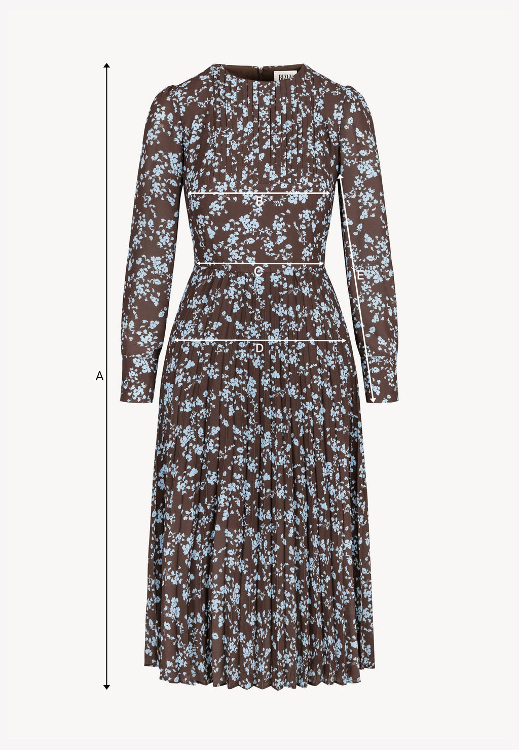 Midi sukienka z plisowanym dołem NYLA brązowa