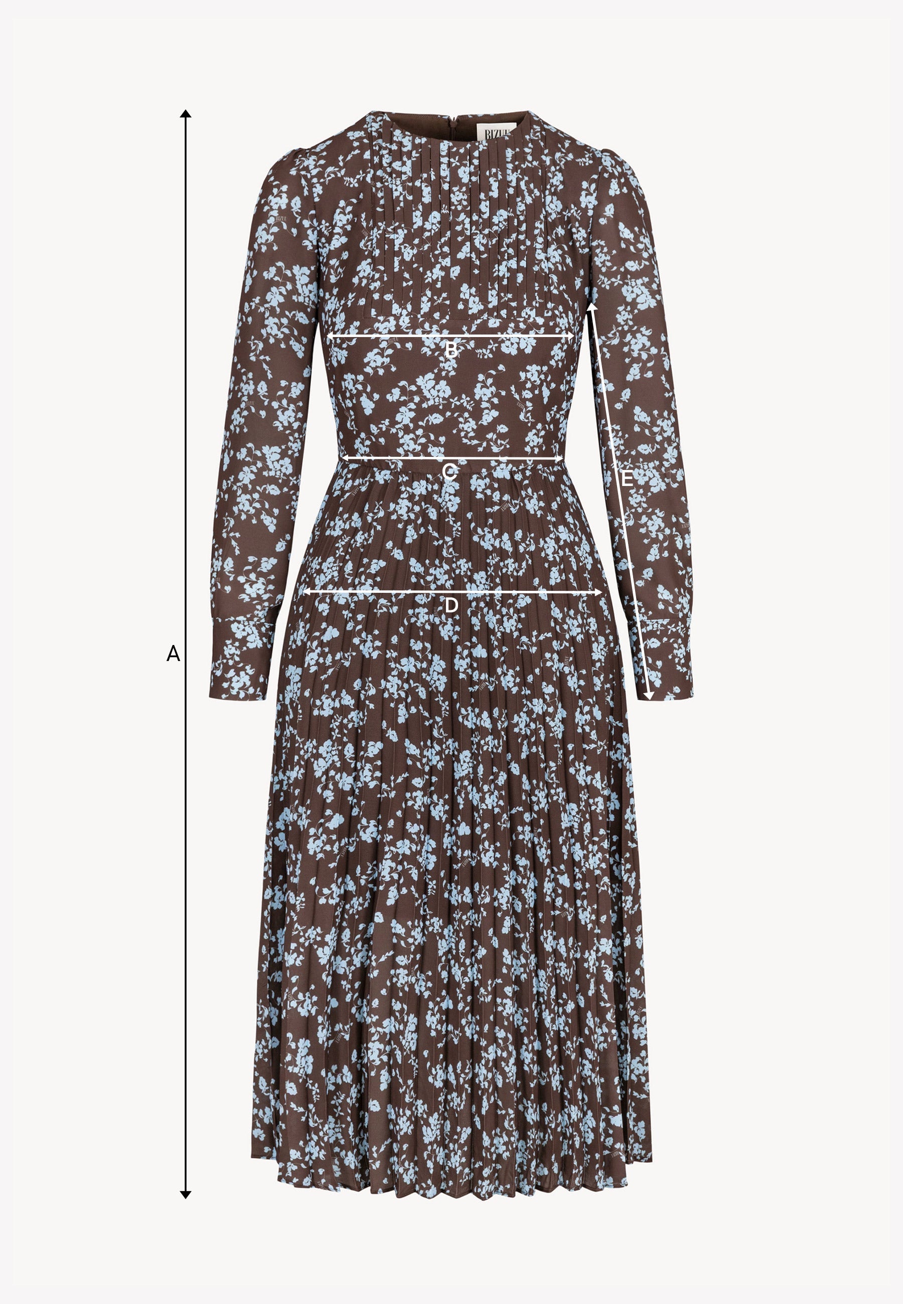 Midi sukienka z plisowanym dołem NYLA brązowa