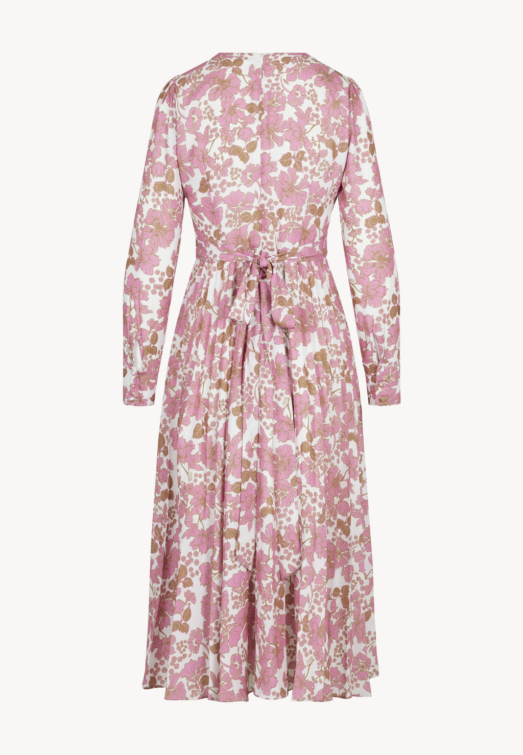 Midi sukienka z plisowanym dołem NYLA różowa