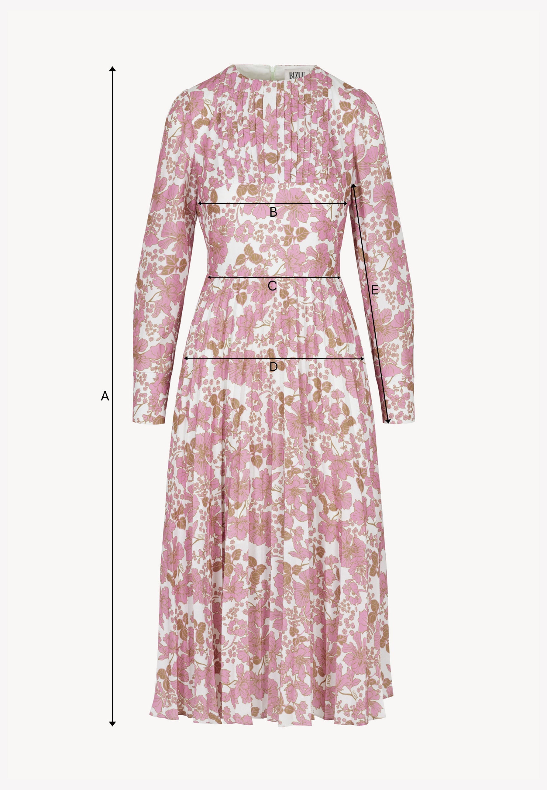 Midi sukienka z plisowanym dołem NYLA różowa