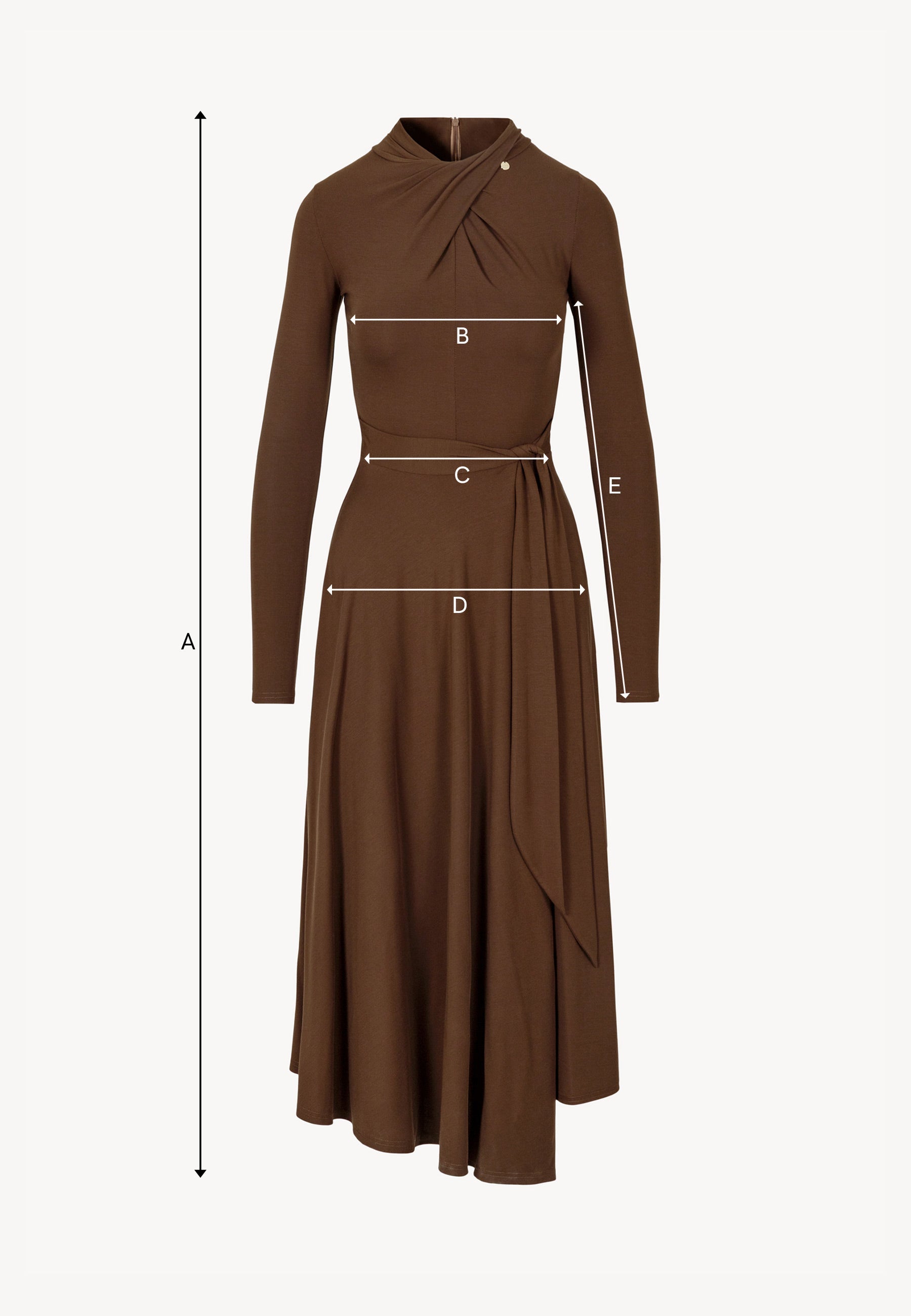 Midi sukienka z ozdobnym splotem ROTTA brązowa