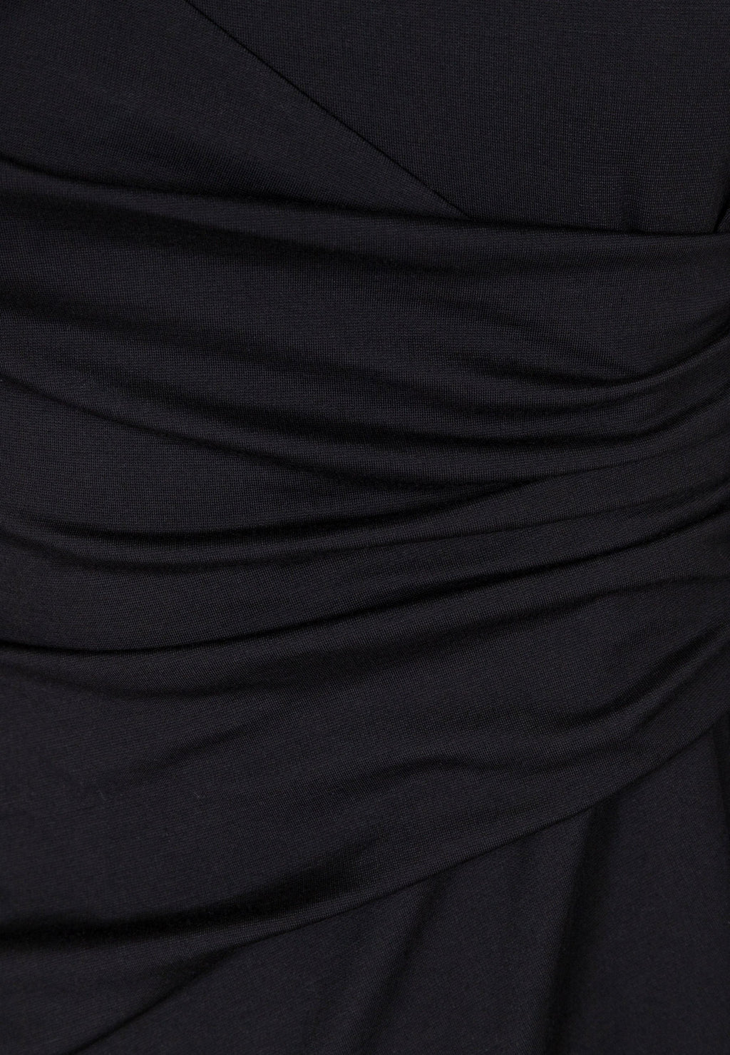 Czarna sukienka z marszczeniem na brzuchu SALOMEI