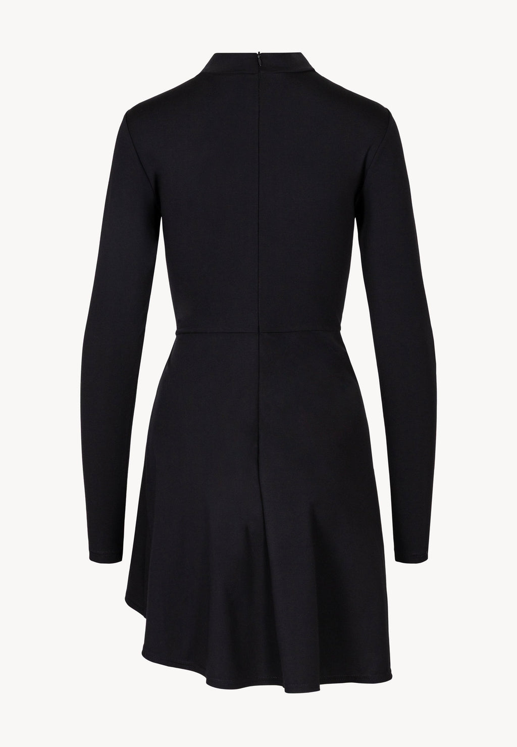 Czarna sukienka z marszczeniem na brzuchu SALOMEI