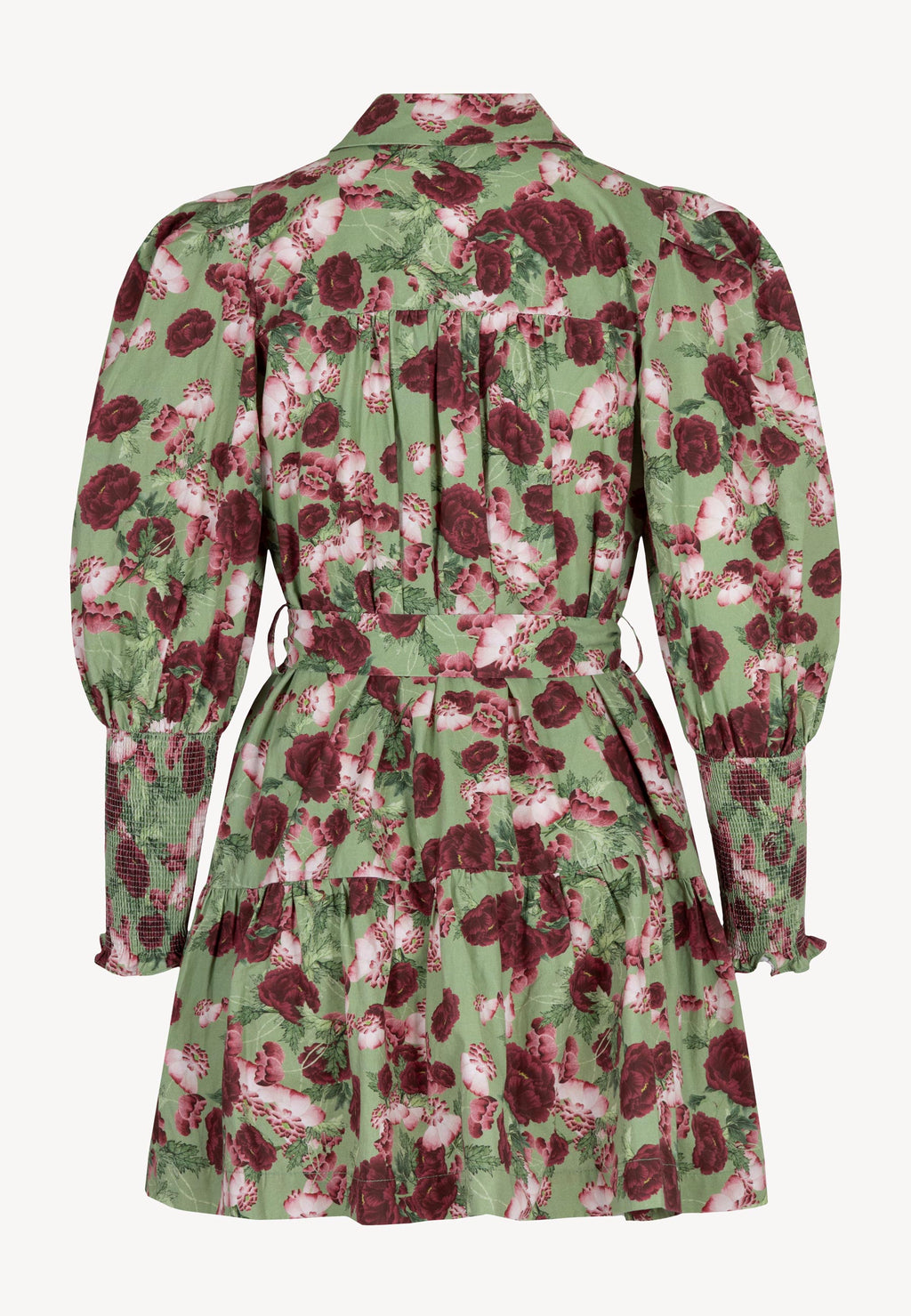 Mini sukienka z bawełny w autorski print SOREZIA zielona