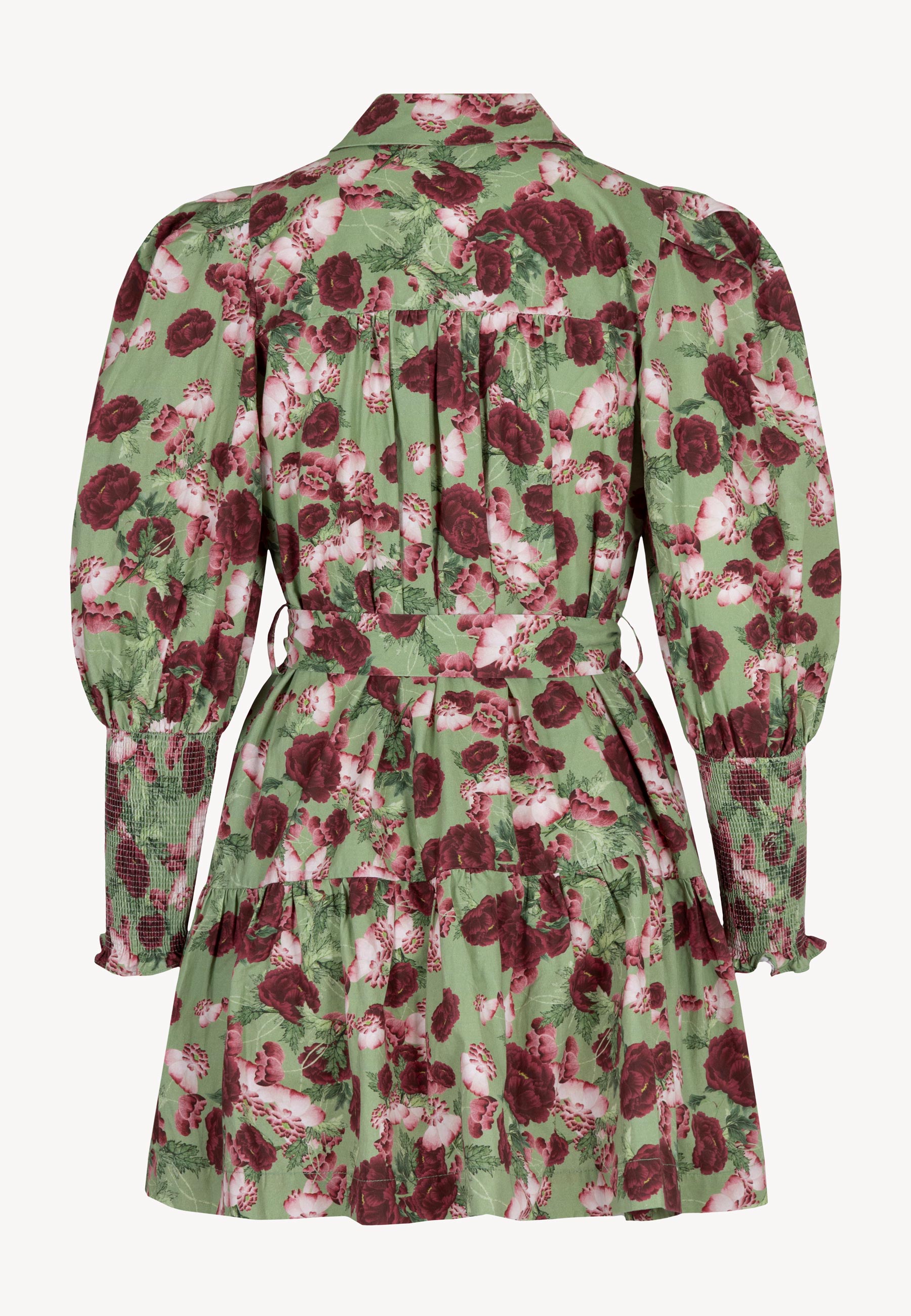 Mini sukienka z bawełny w autorski print SOREZIA zielona