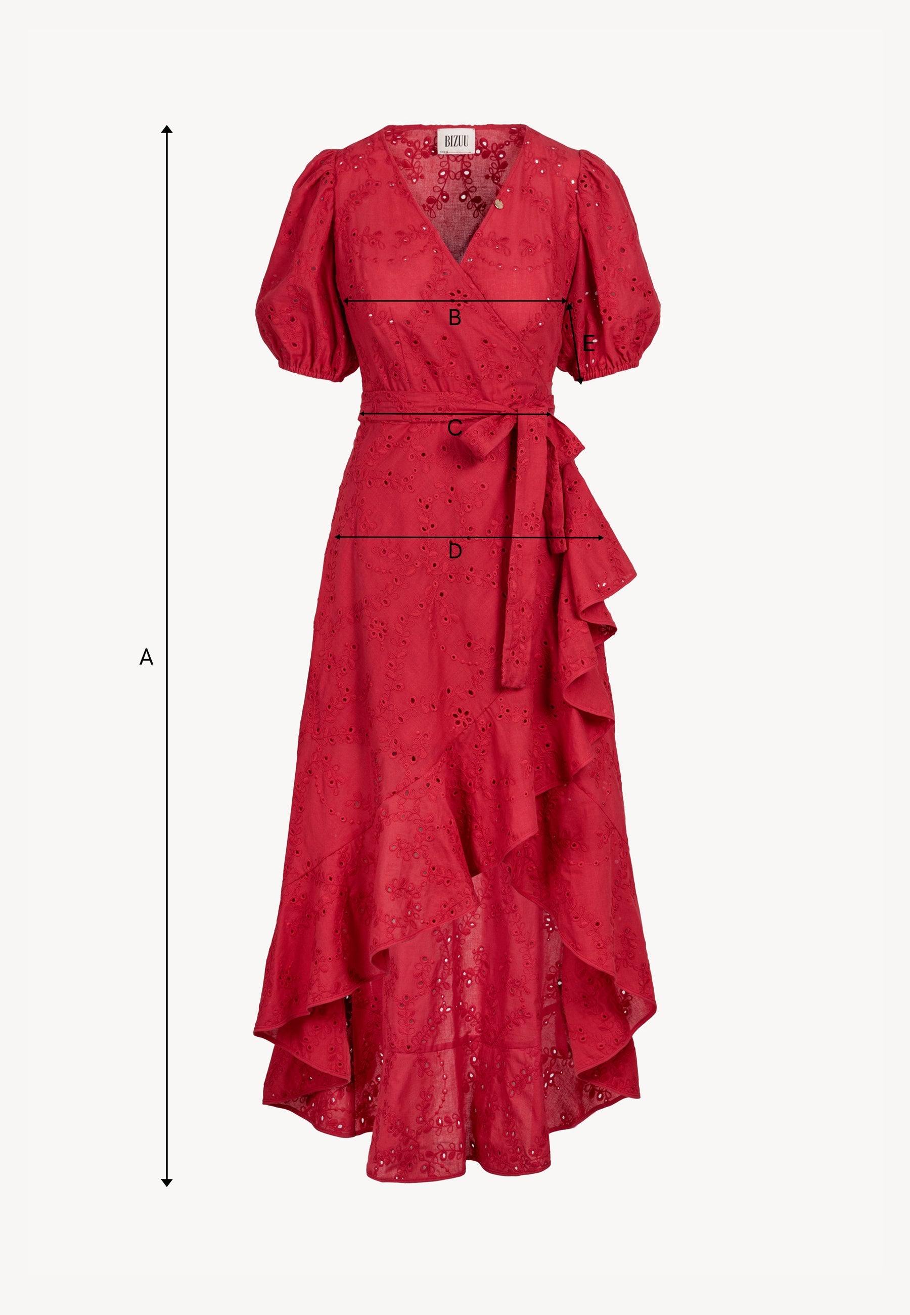 Czerwona sukienka wiązana w pasie MONARDA