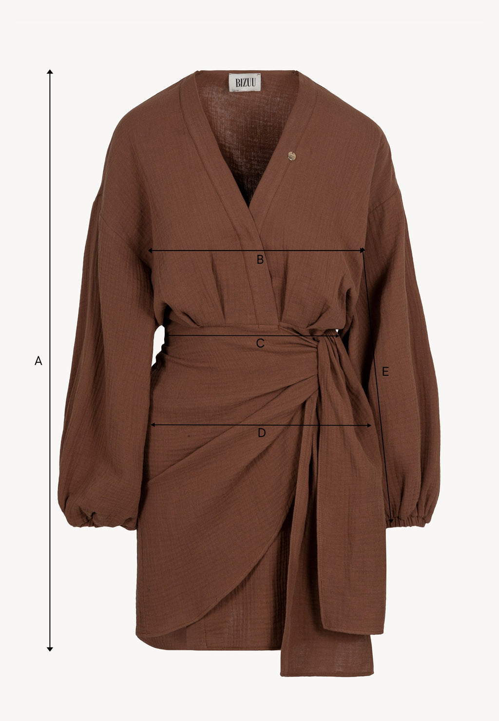 Brązowa sukienka mini z bawełny organicznej MOULINS