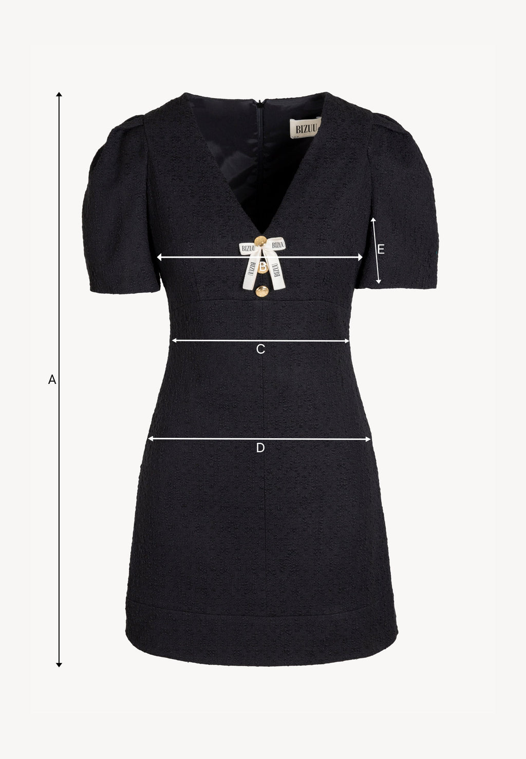 Sukienka mini z tkaniny typu tweed TIBA czarna