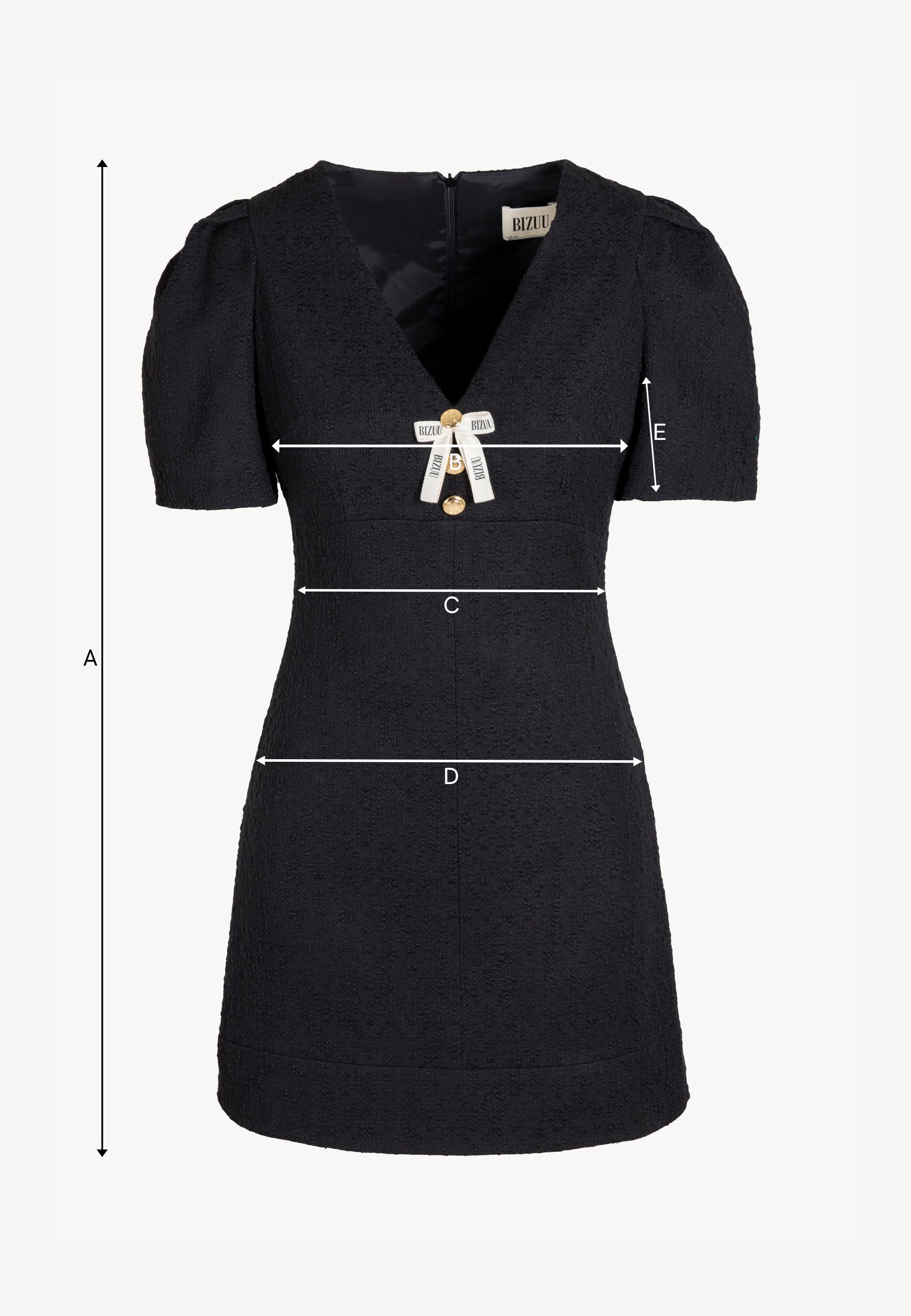 Sukienka mini z tkaniny typu tweed TIBA czarna